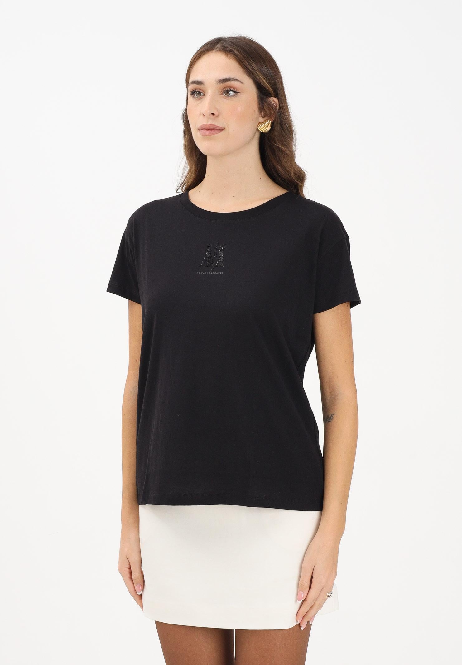 ARMANI EXCHANGE T-shirt a manica corta nera da donna con logo XW000830AF10356 UC001 ARMANI EXCHANGE
