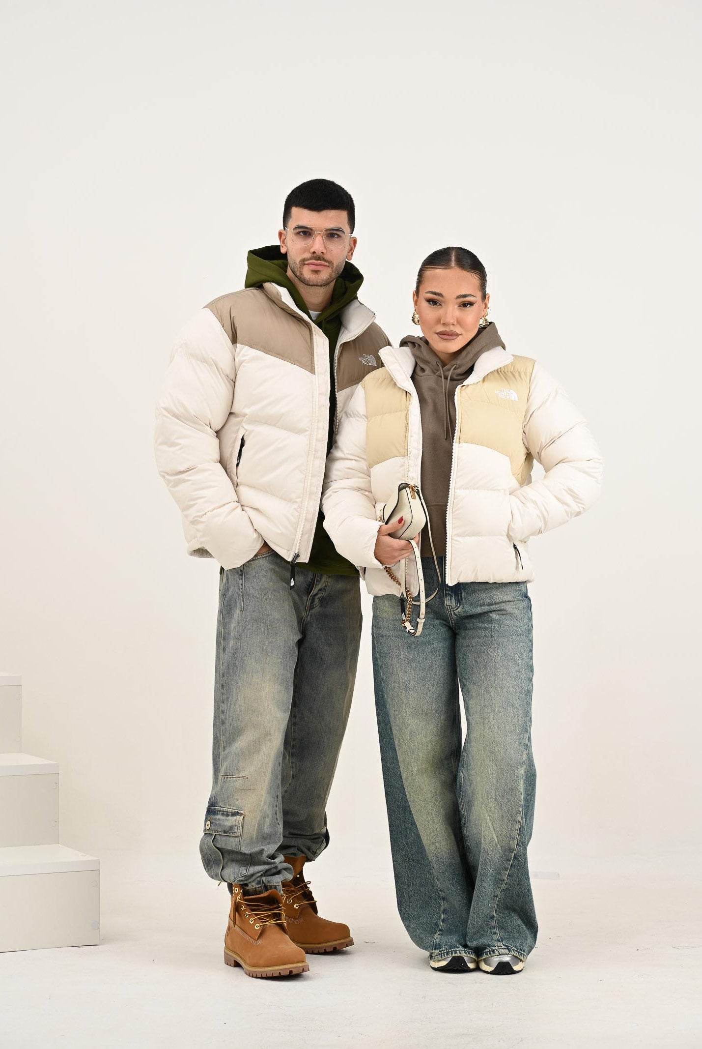 THE NORTH FACE Piumino Saikuru panna e beige da uomo NF0A853IDHS1  THE NORTH FACE