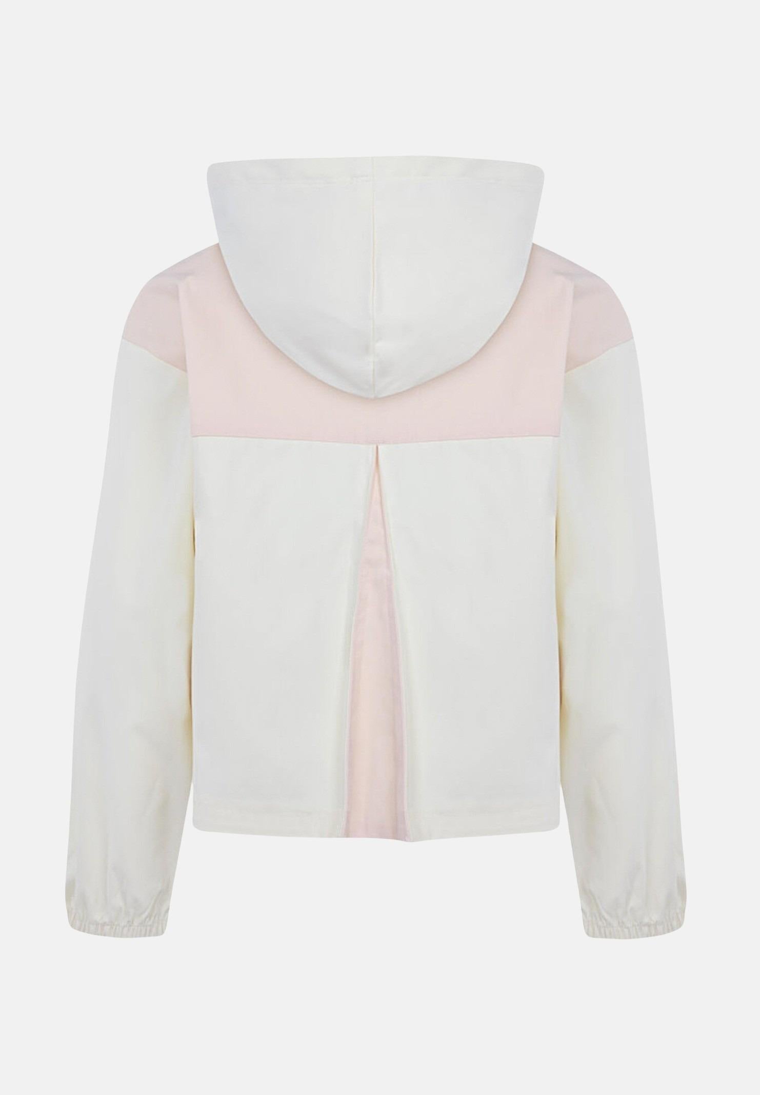 JORDAN Felpa con zip in tessuto utility bianca da bambina con logo 45D693 W3Z JORDAN