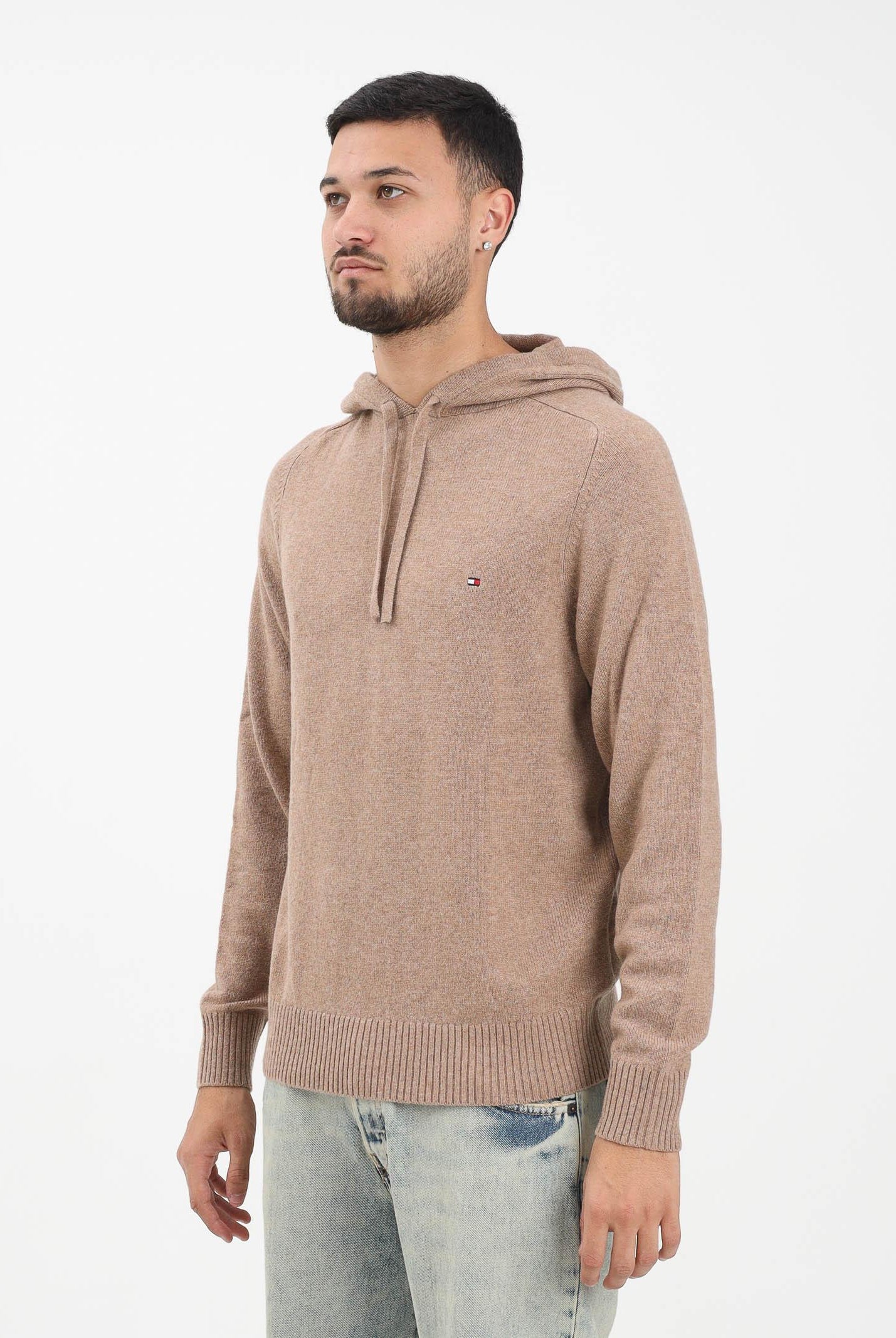 TOMMY HILFIGER Maglia con cappuccio beige da uomo MW0MW40438RE5 TOMMY HILFIGER