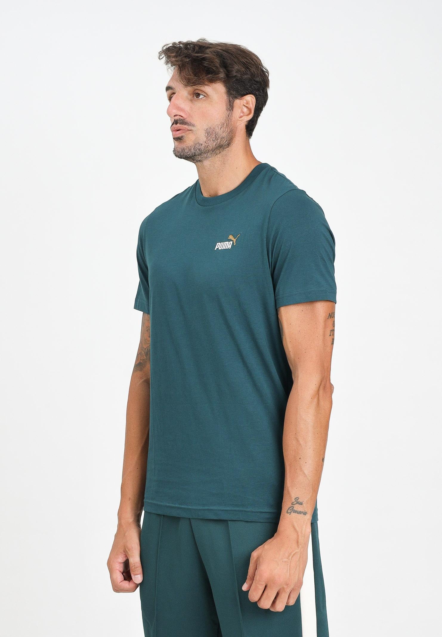 PUMA T-shirt a manica corta Essentials verde petrolio da uomo 684717 75 PUMA