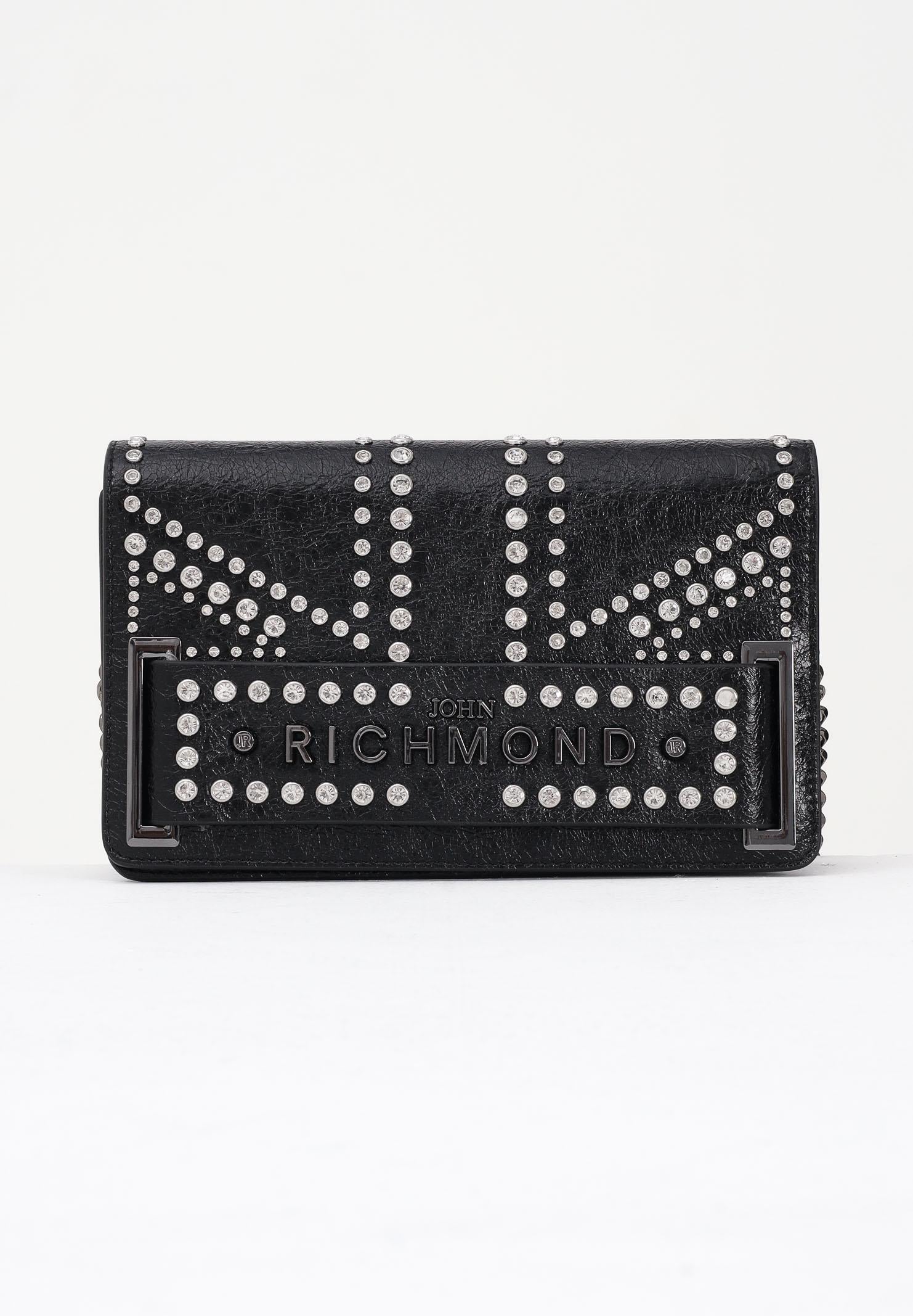 RICHMOND Borsa a tracolla nera da donna con borchie e logo RWA25234BO BL RICHMOND