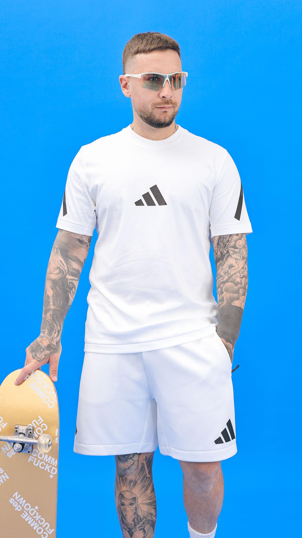 ADIDAS PERFORMANCE T-shirt a manica corta adidas Z.N.E. bianca da uomo JE3078 . ADIDAS PERFORMANCE