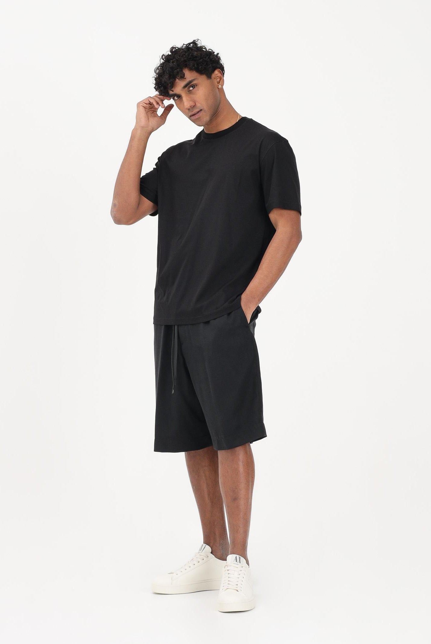I'M BRIAN Shorts in lino nero da uomo BE3695 009 I'M BRIAN