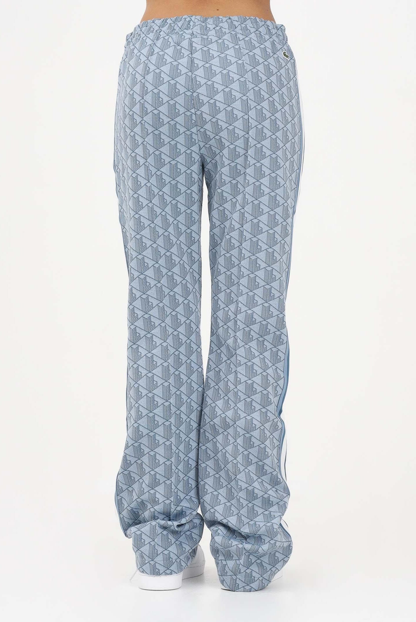 LACOSTE Pantalone sportivo azzurro da donna con motivo monogram XF9313 1QI LACOSTE