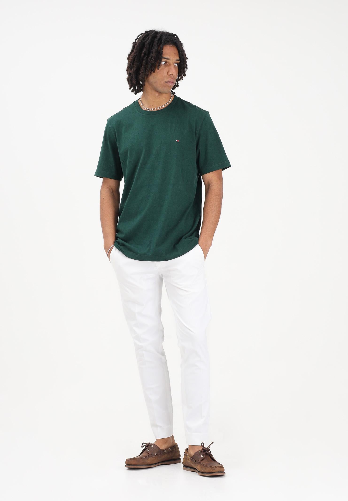 TOMMY HILFIGER T-shirt a manica corta verde da uomo con logo MW0MW39995 MBN TOMMY HILFIGER
