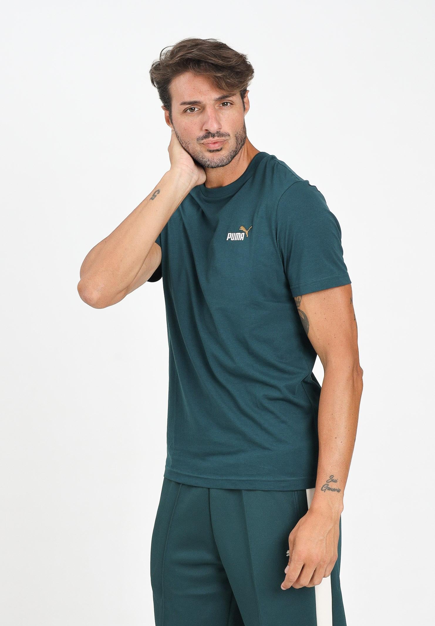 PUMA T-shirt a manica corta Essentials verde petrolio da uomo 684717 75 PUMA