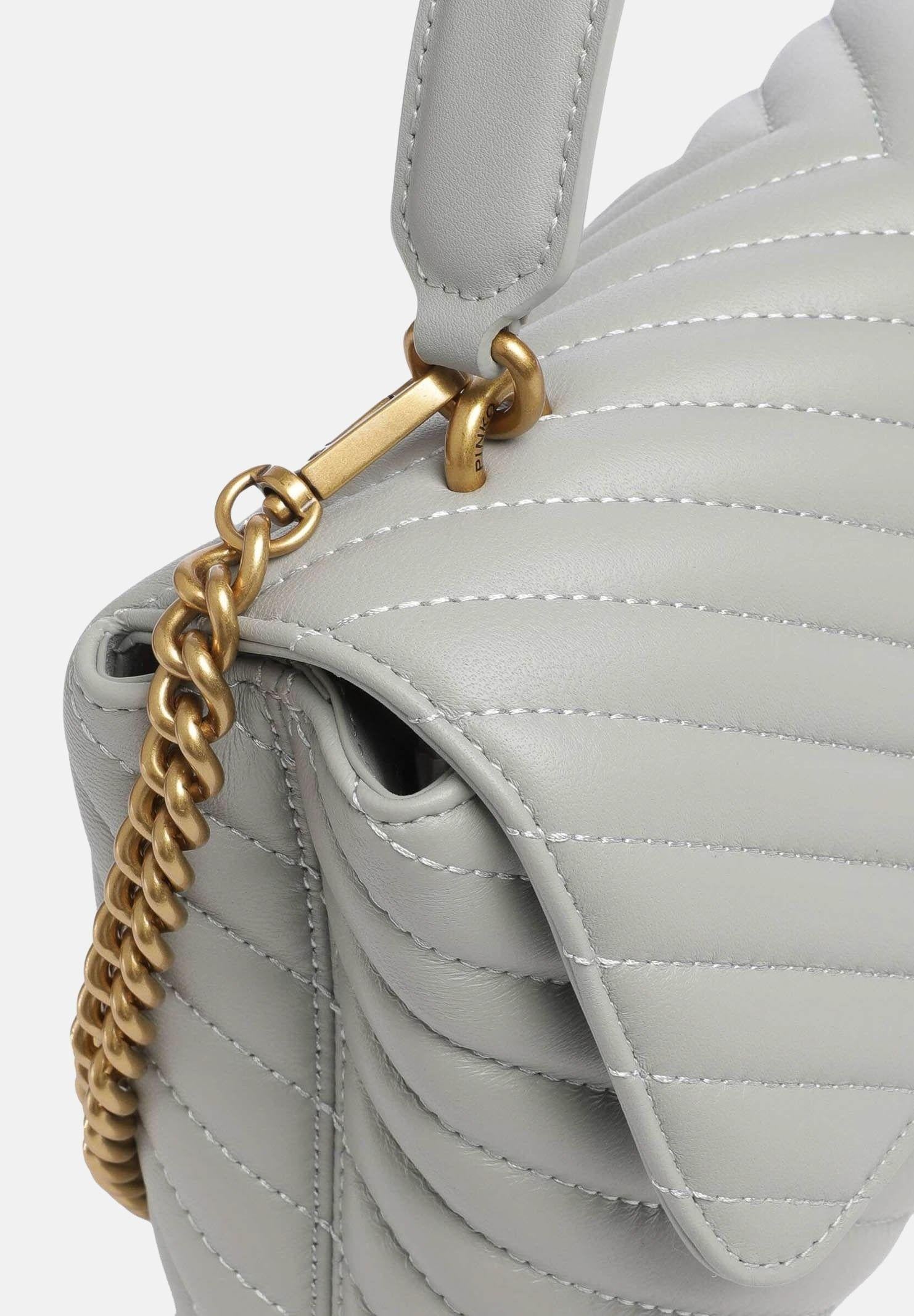 PINKO Borsa a mano Classic Love Bag Puff grigio perla da donna 100043A0GK K32Q PINKO