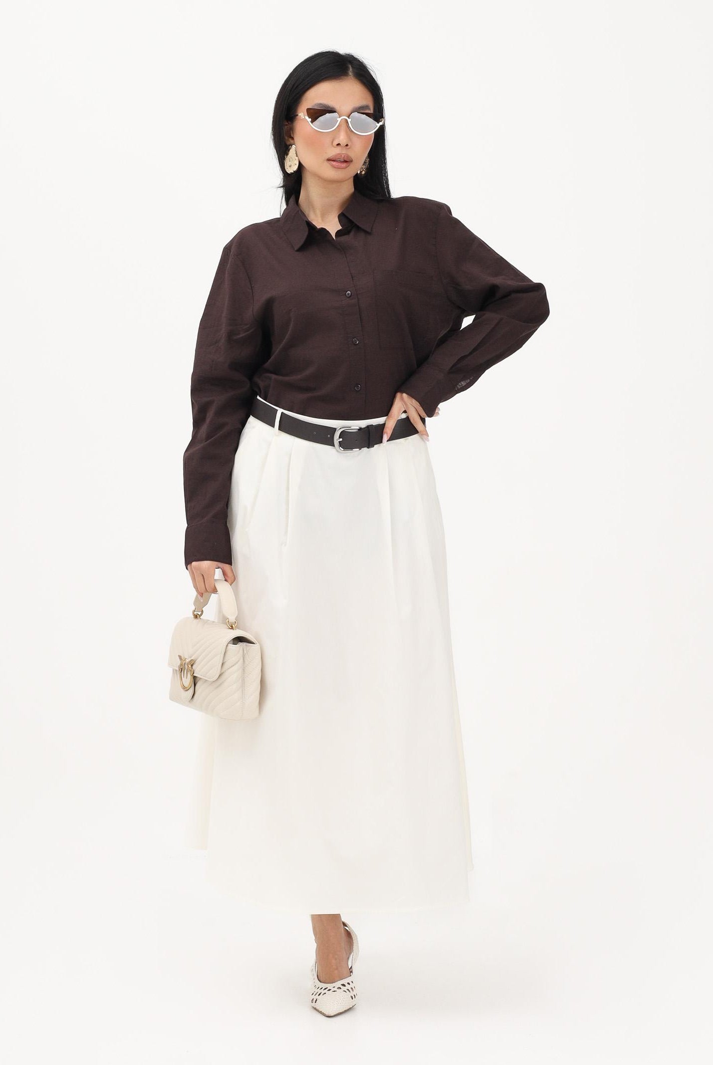 JDY Camicia a manica lunga marrone da donna 15351414 CHTO JDY