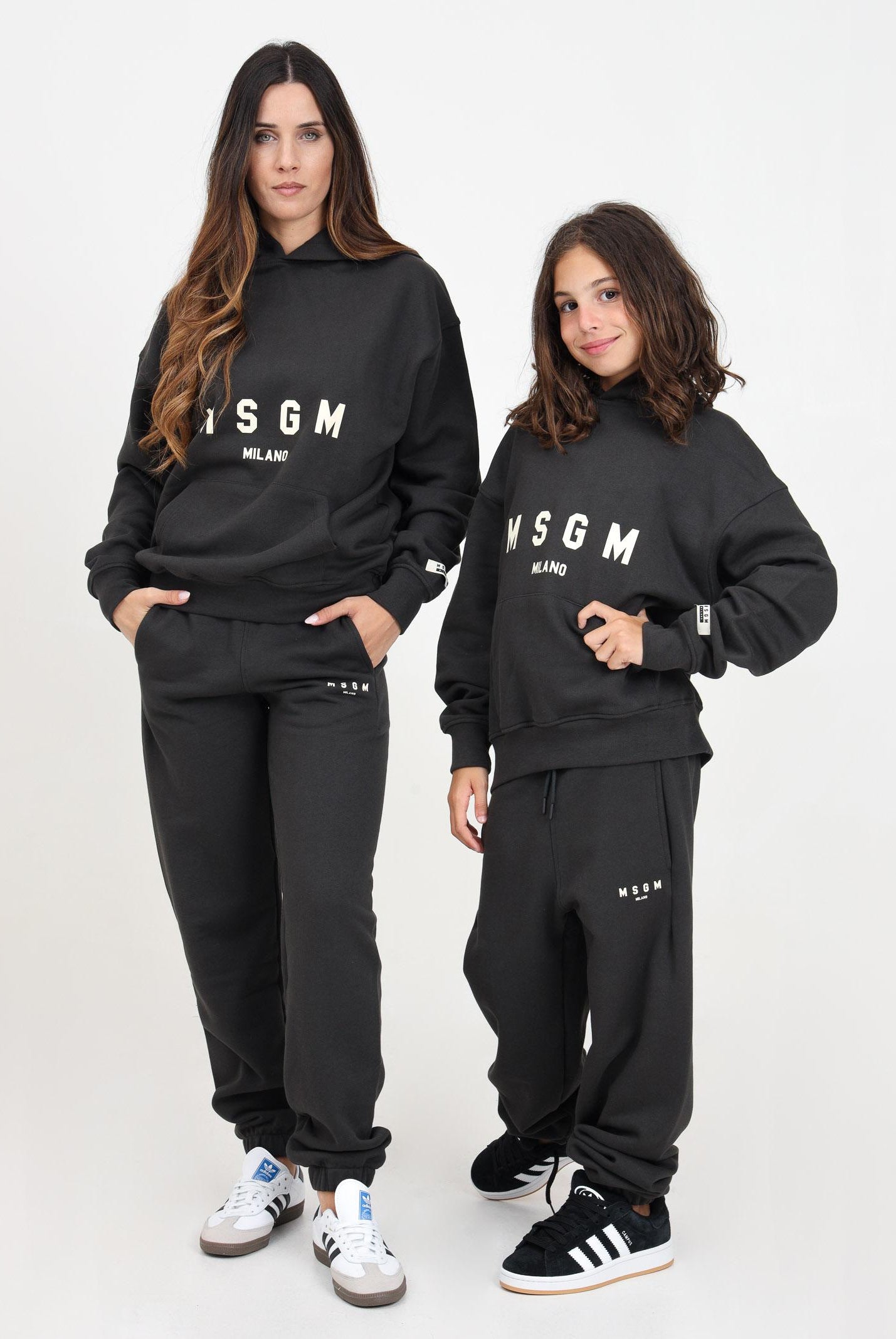 Pantalone sportivo piombo per donna e bambina con stampa logo F4MSJUFP177 103 MSGM