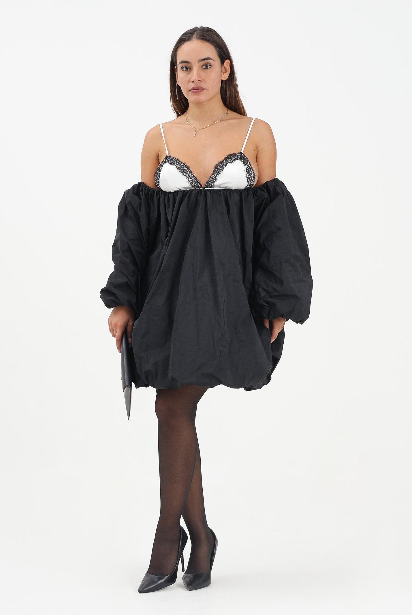 PINKO Abito corto nero da donna effetto balloon 105758Y3LE ZZ2 PINKO