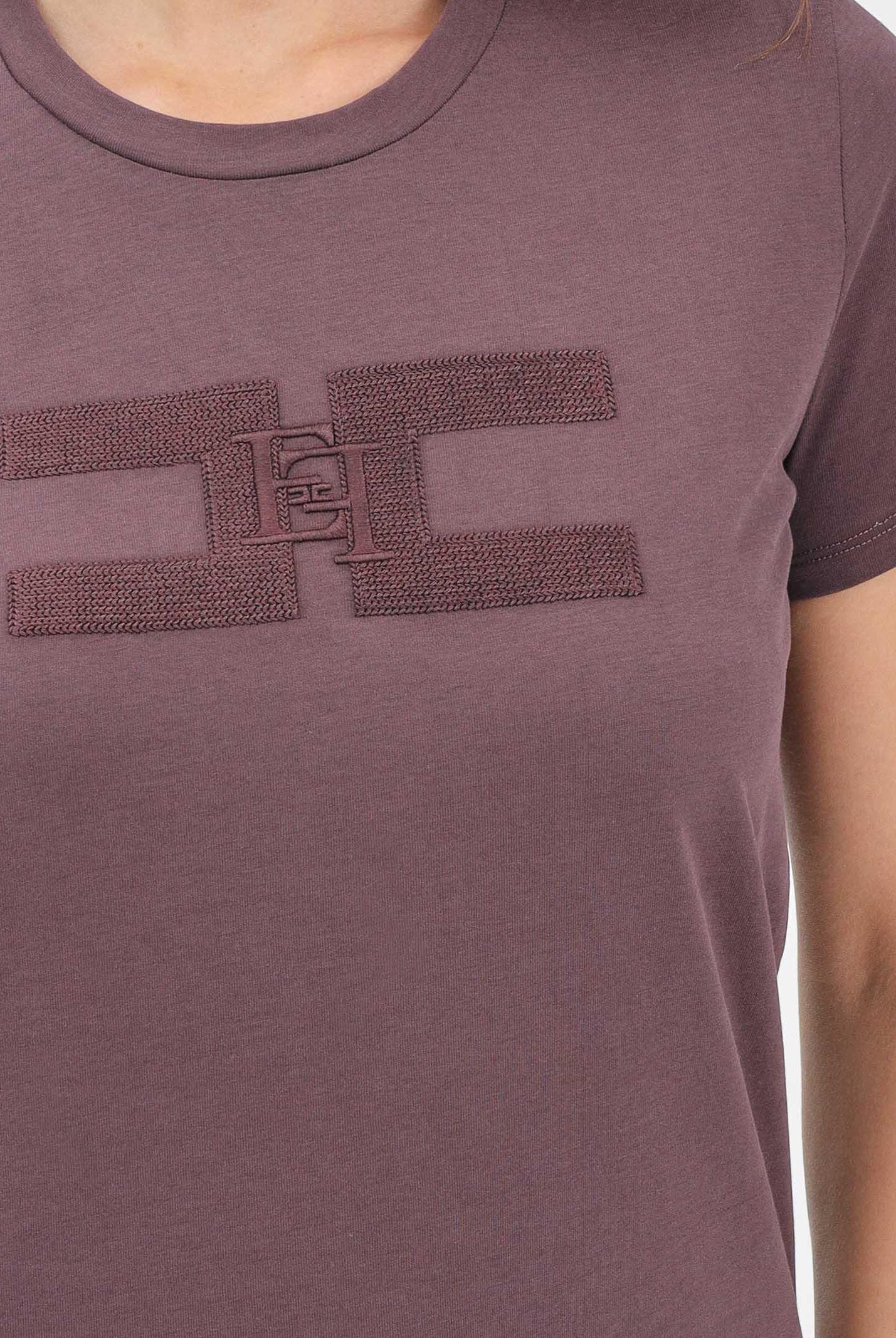 ELISABETTA FRANCHI T-shirt a manica corta bordeaux da donna MA00756E2 EA4 ELISABETTA FRANCHI