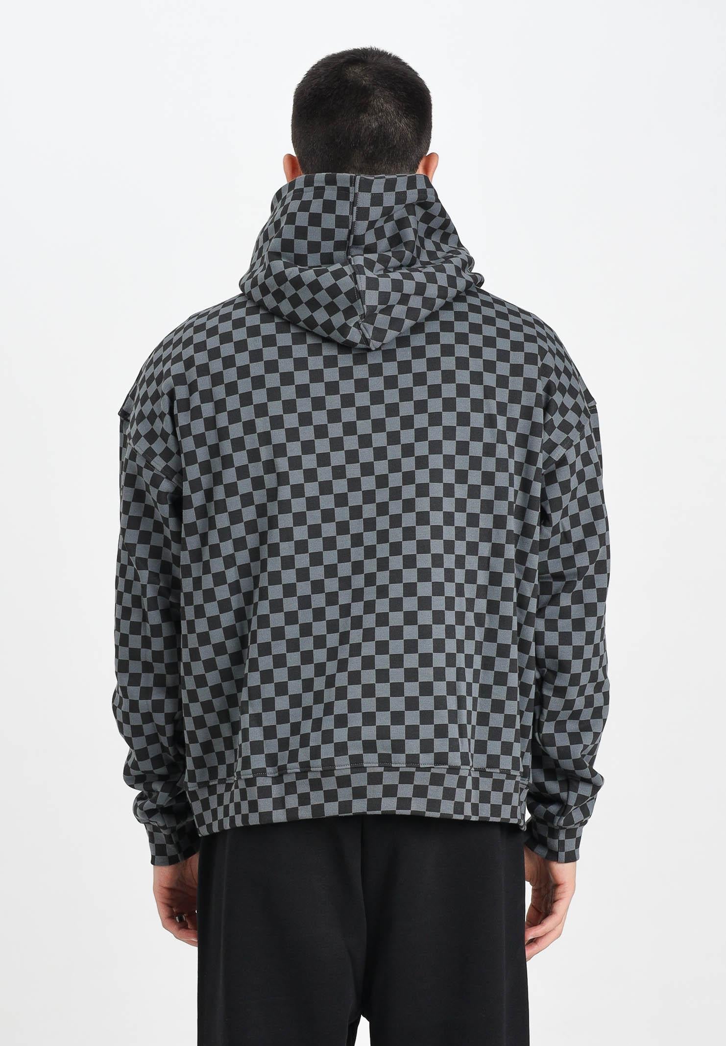 SPRAYGROUND Felpa con cappuccio grigia e nera da uomo rifinita da Shark SP823GBLK SPRAYGROUND