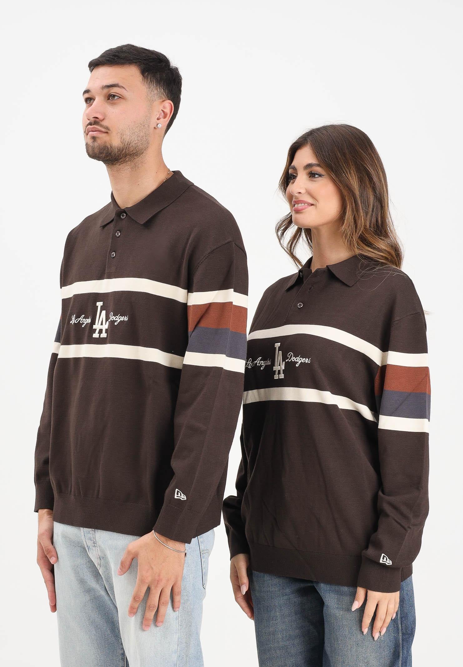 NEW ERA Maglioncino LA Dodgers MLB Rugby marrone per uomo e donna 60758747 . NEW ERA