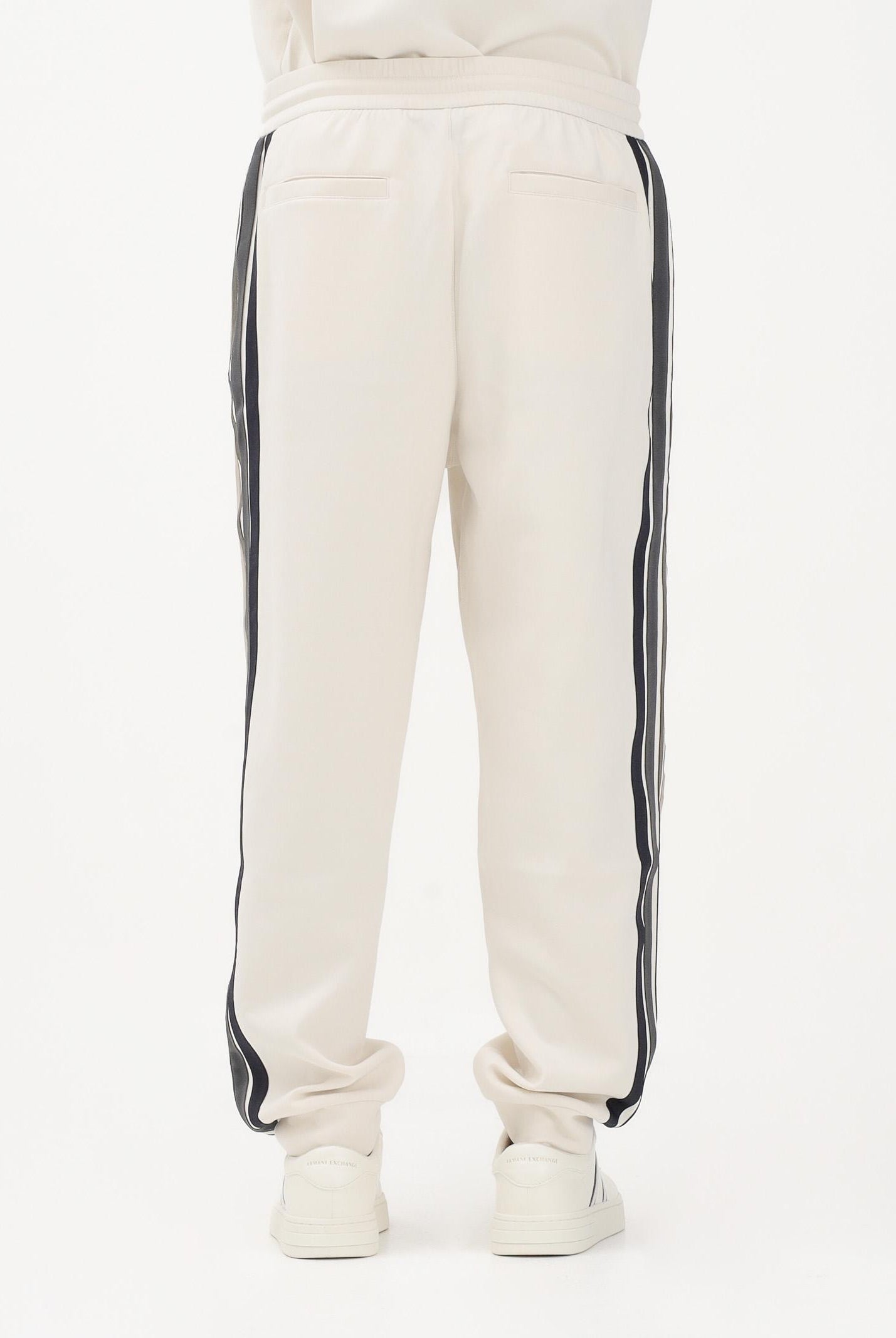 ARMANI EXCHANGE Pantalone sportivo panna da uomo con bande a contrasto XM002324AF10818 U1074 ARMANI EXCHANGE