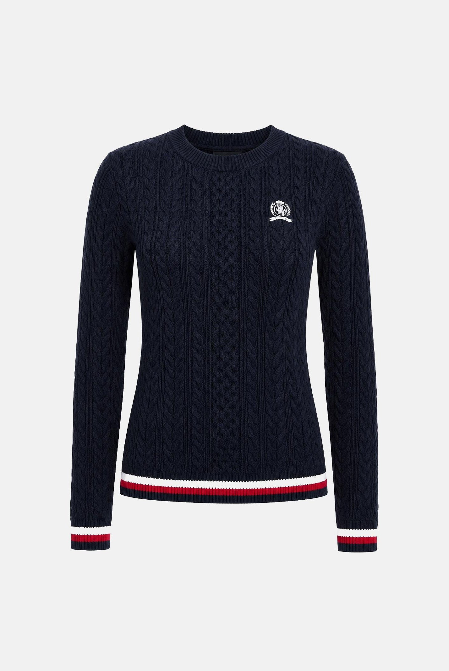 TOMMY JEANS pullover girocollo TJW RWB Tipping Sweater Dark Night Navy blu navy donna. DW0DW22933 C1G TOMMY JEANS