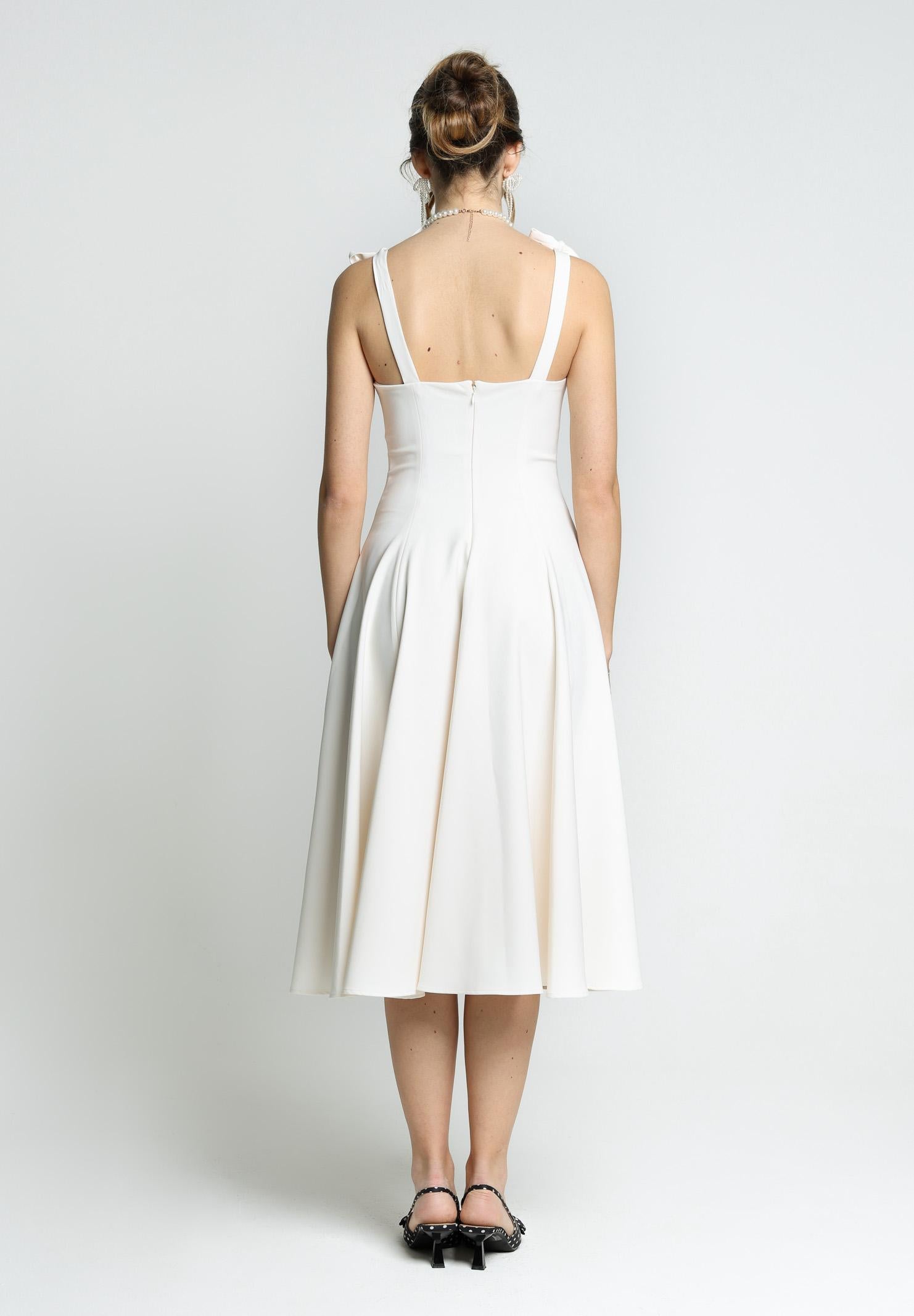 SANTAS Abito midi MEDELEINE panna da donna PV2508 PANNAC SANTAS