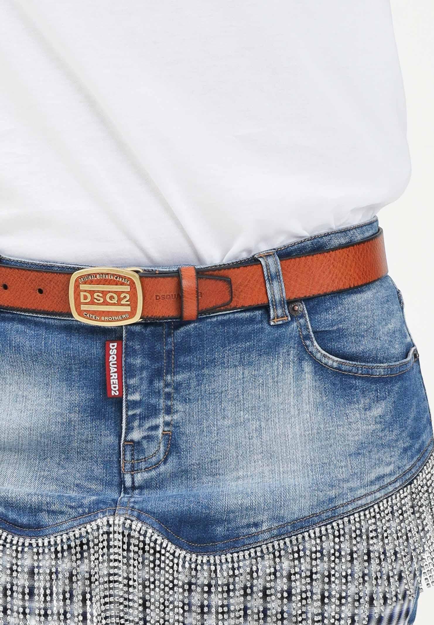 Cintura cuoio da donna con fibbia logo DQ2912D0AAY DQ11 DSQUARED2