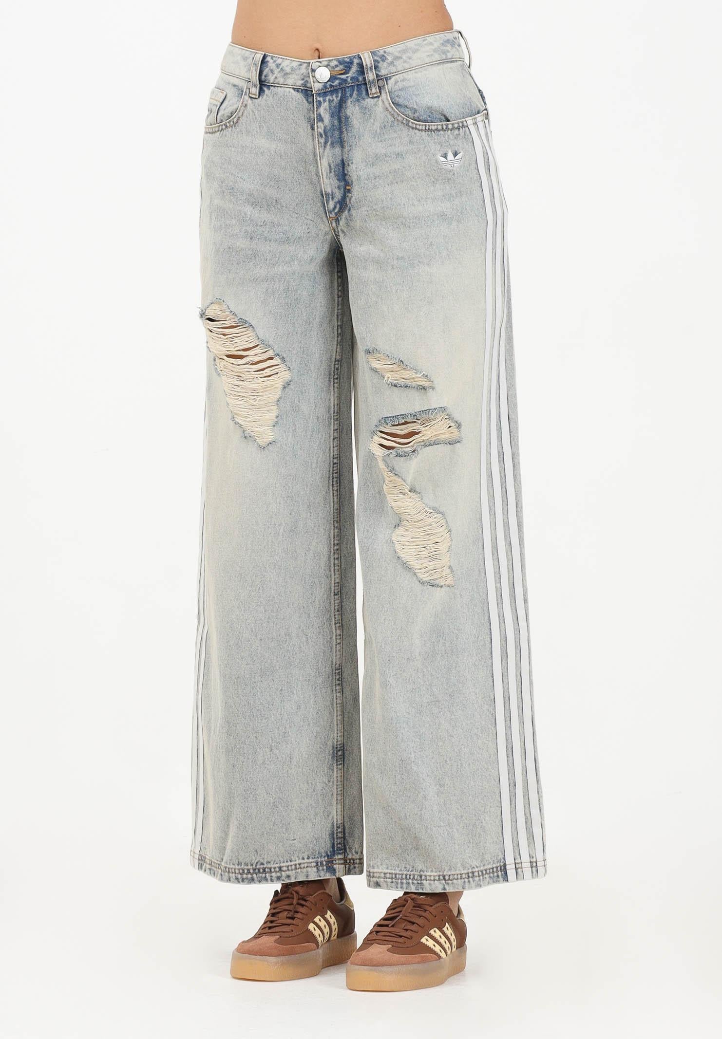 ADIDAS ORIGINALS Jeans LOOSE DENIM DESTRESSED in denim chiaro da donna KE3301 ADIDAS ORIGINALS