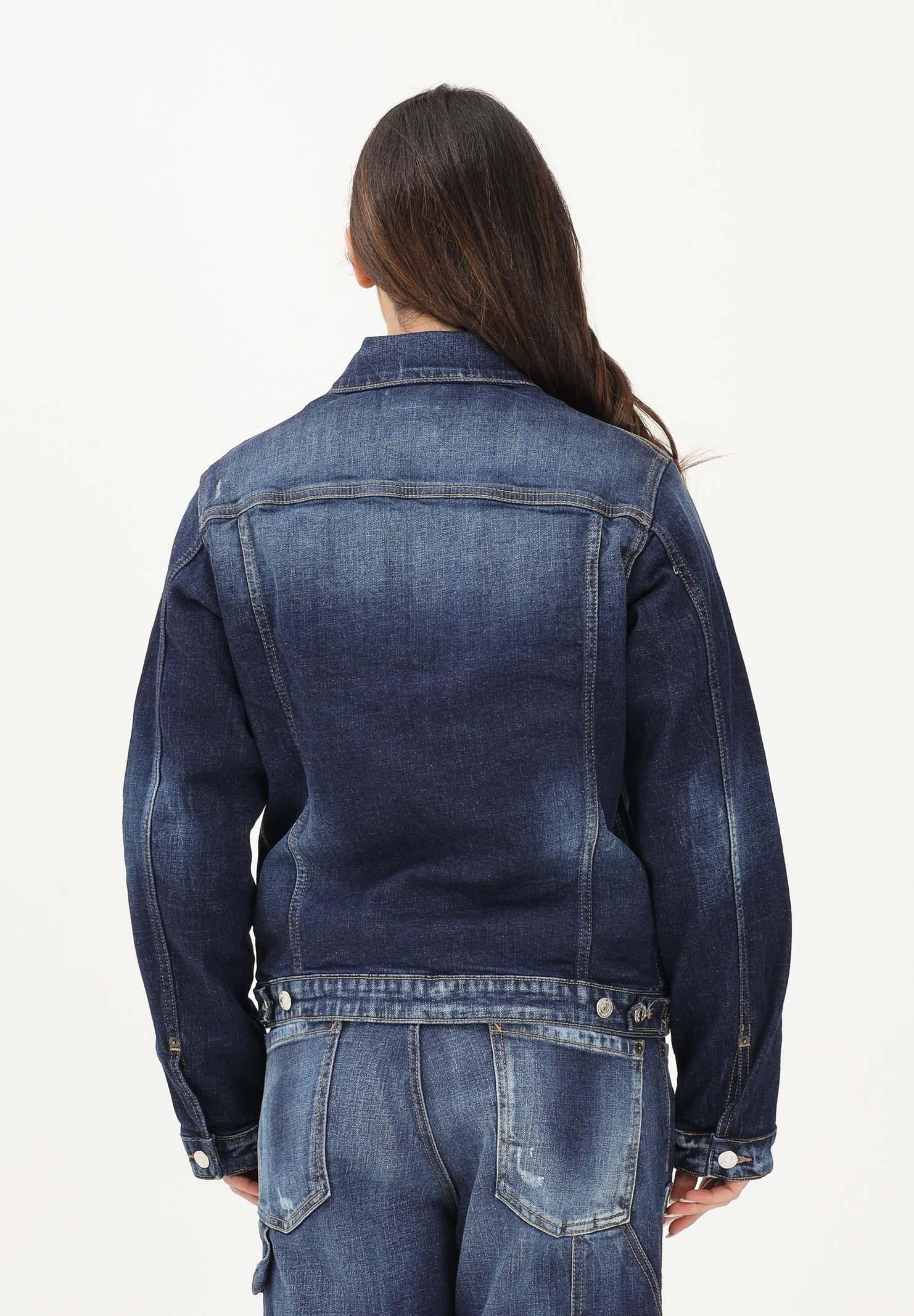 DSQUARED2 Giubbotto di jeans in denim blu per donna, ragazzi e bambini con logo DQ3239D0AFS DQ01 DSQUARED2