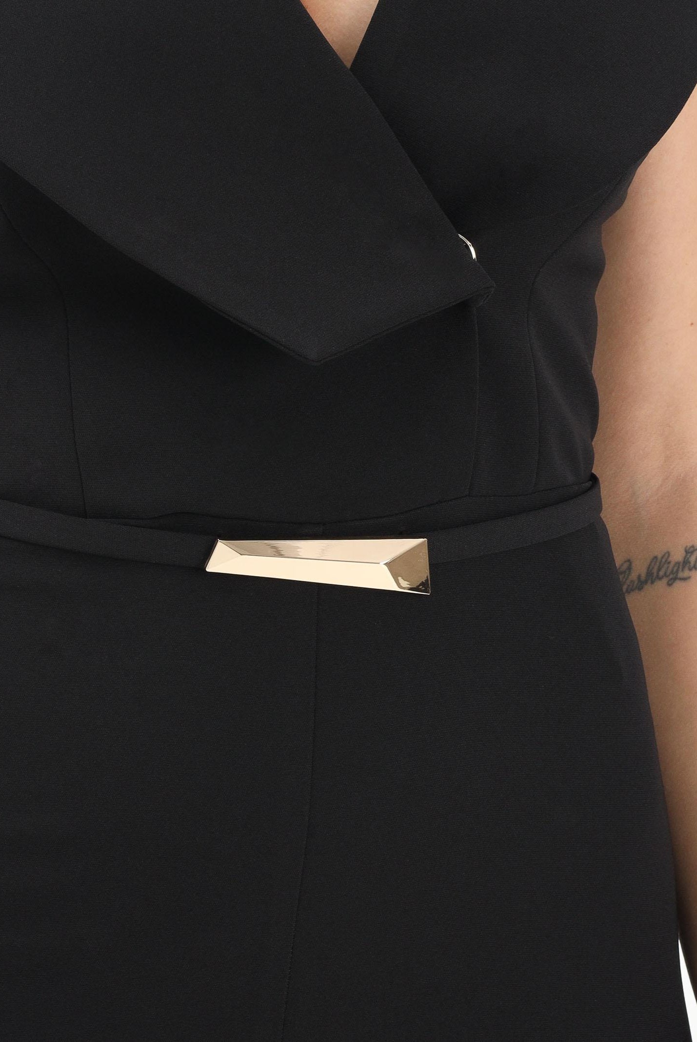 SIMONA CORSELLINI Tuta elegante nera da donna con cintura P26CPTU00701 V0003 SIMONA CORSELLINI