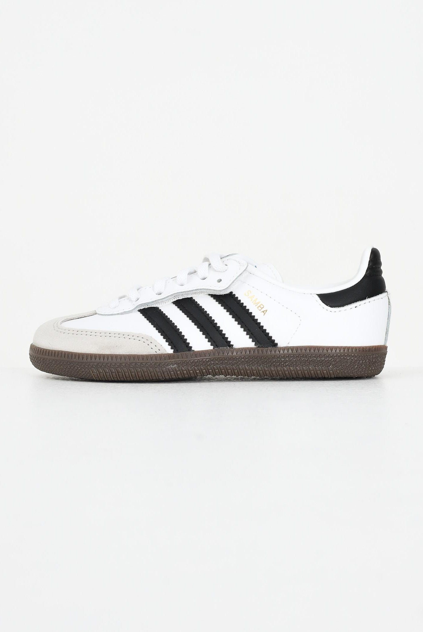 ADIDAS ORIGINALS Sneakers Samba OG Comfort Closure Elastic Lace bianche e nere per bambino e bambina JQ6391 ADIDAS ORIGINALS