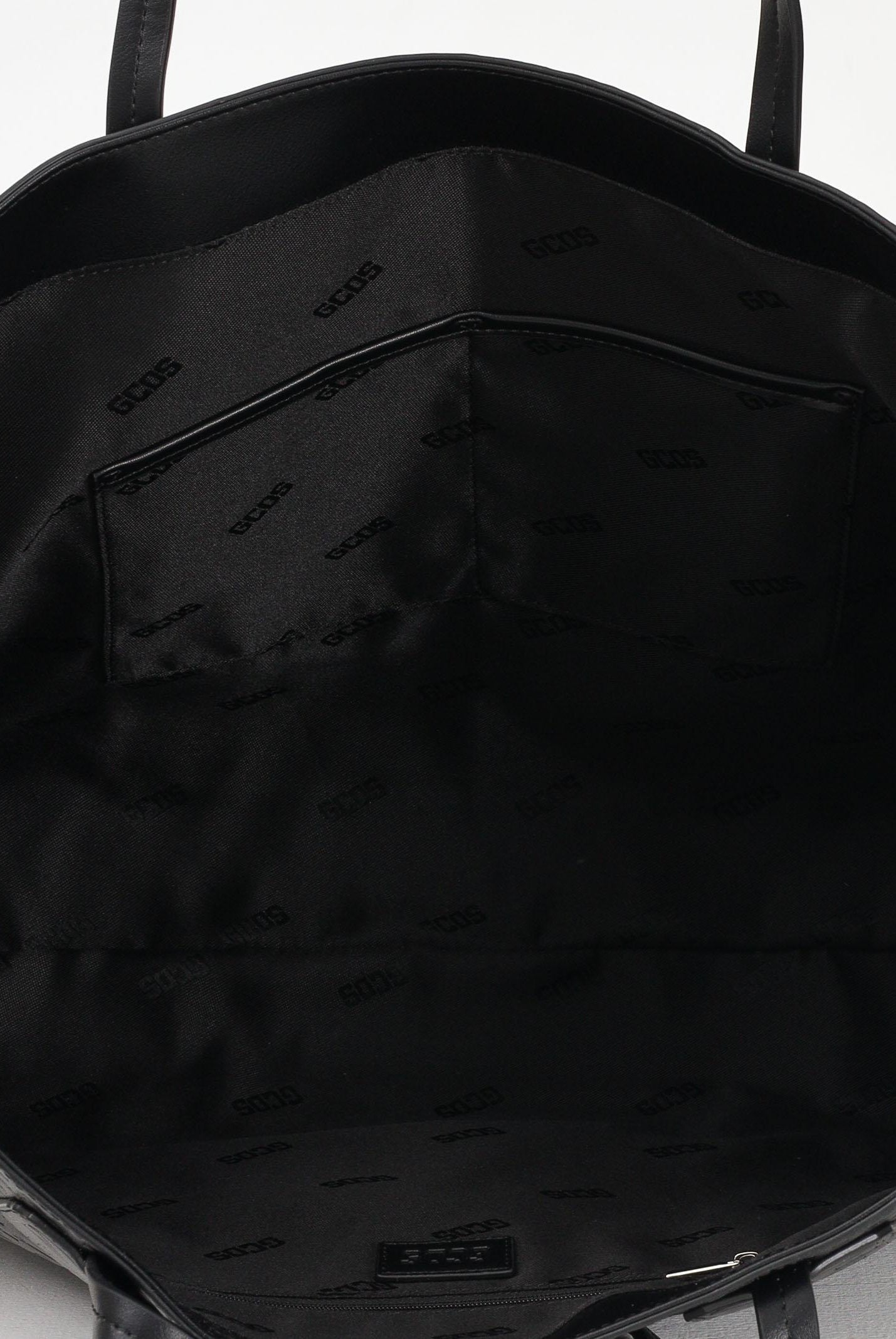 GCDS Shopper nera da donna con pattern logo GCDSMD001 99 GCDS