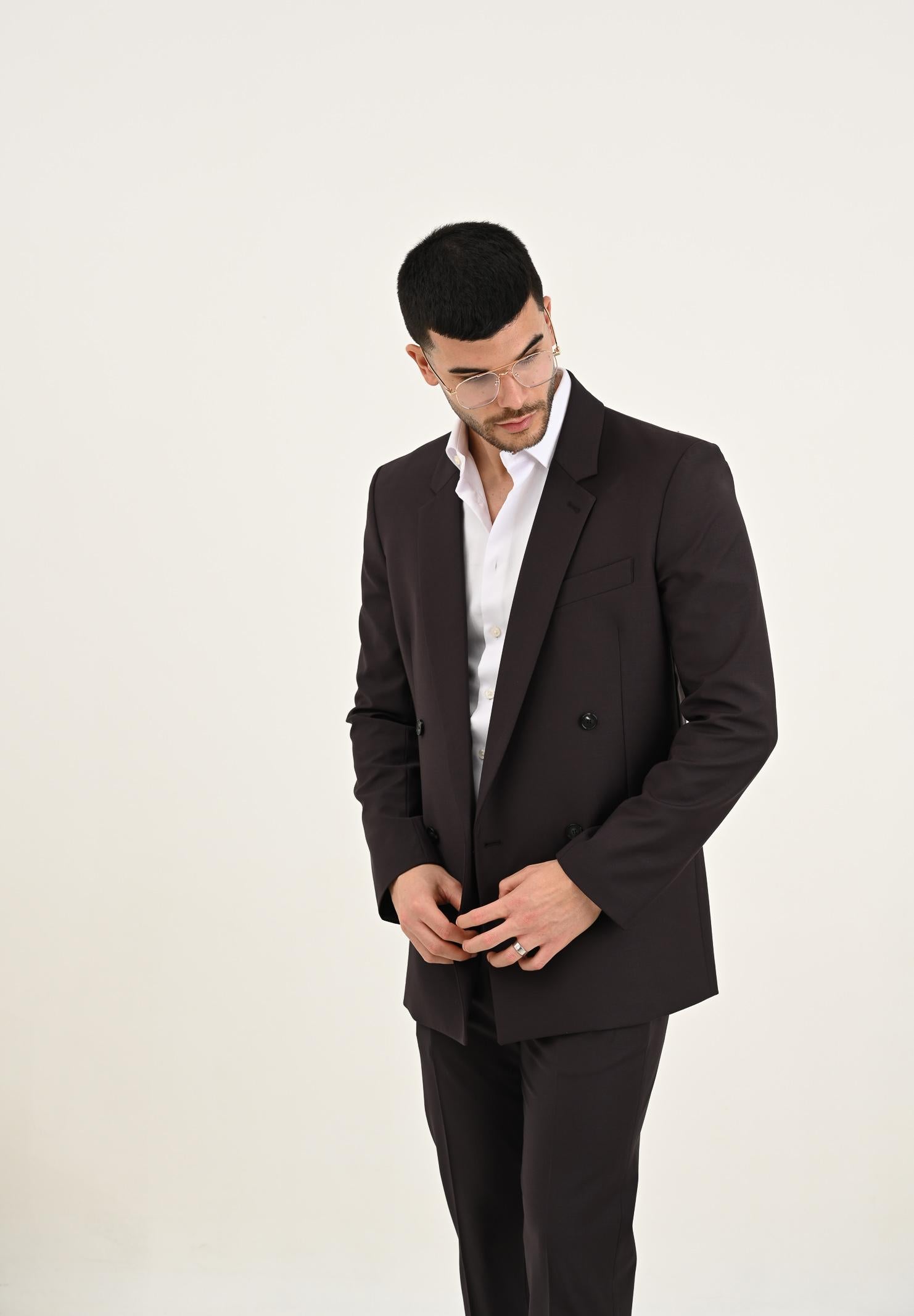 PATRIZIA PEPE Giacca doppiopetto color vino da uomo 5SR743A1WK B867 PATRIZIA PEPE