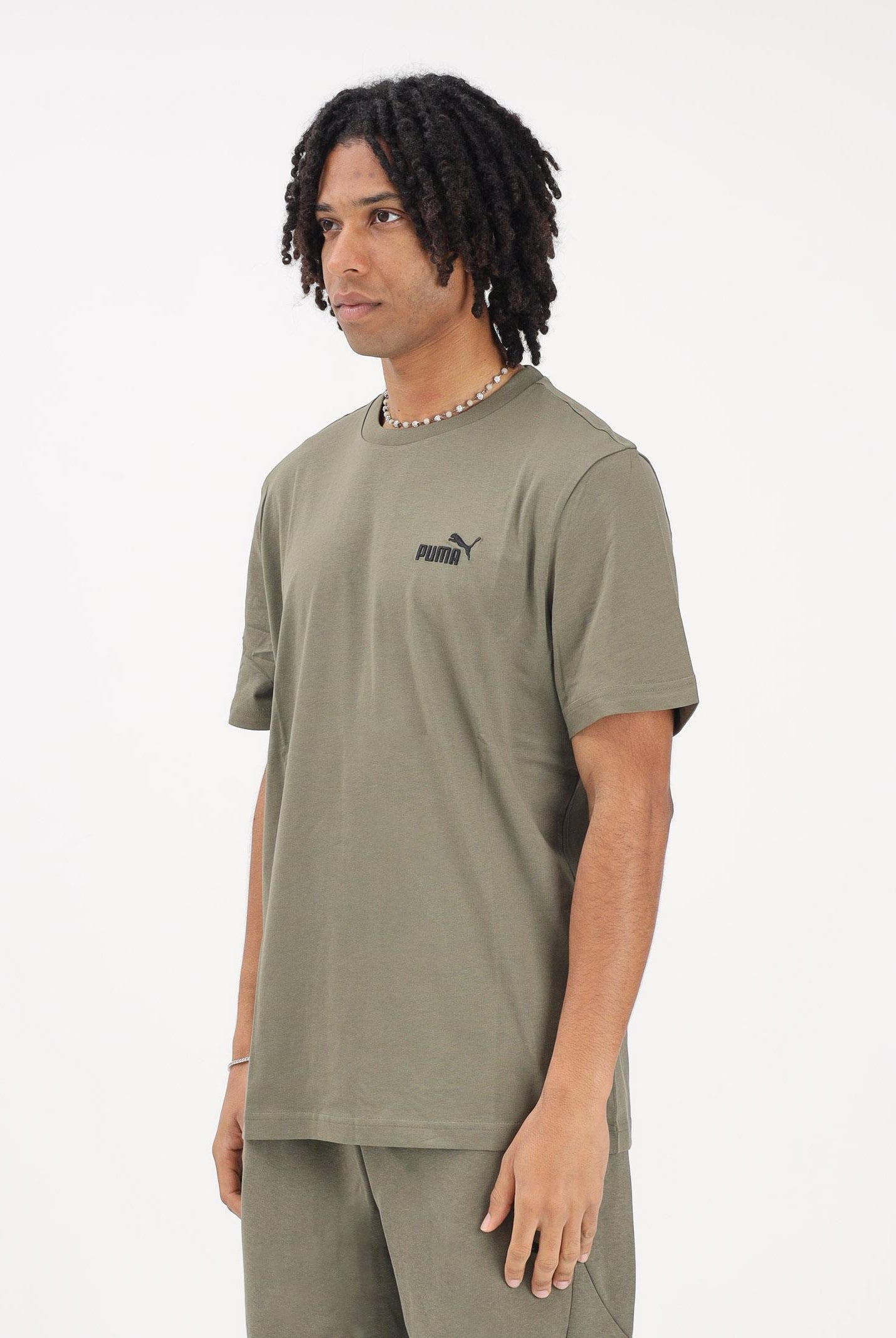 PUMA T-shirt a manica corta Ess Small No. 1 Logo verde militare da uomo 682535 81 PUMA
