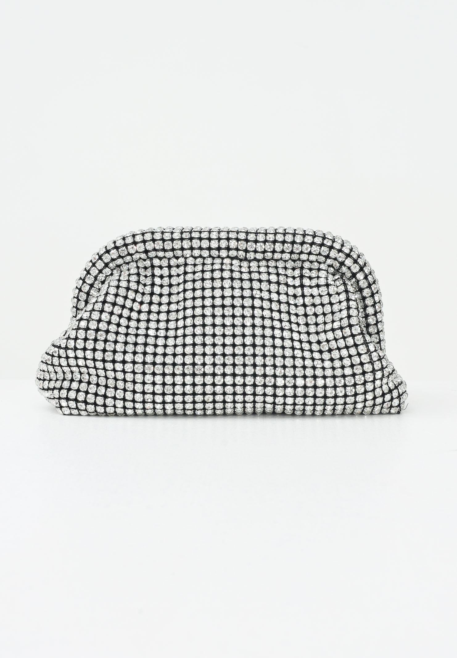 SANTAS Clutch Sparkling con strass per un effetto glamour SPARKLING ARGENTO SANTAS