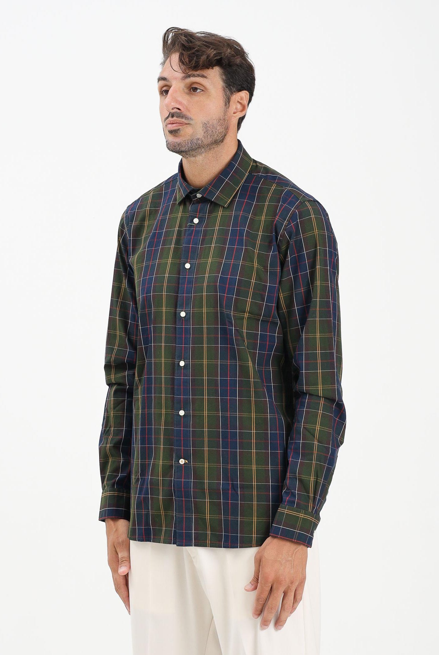 BARBOUR Camicia a manica lunga Kenton tartan da uomo 252MMSH5689 TN11 BARBOUR