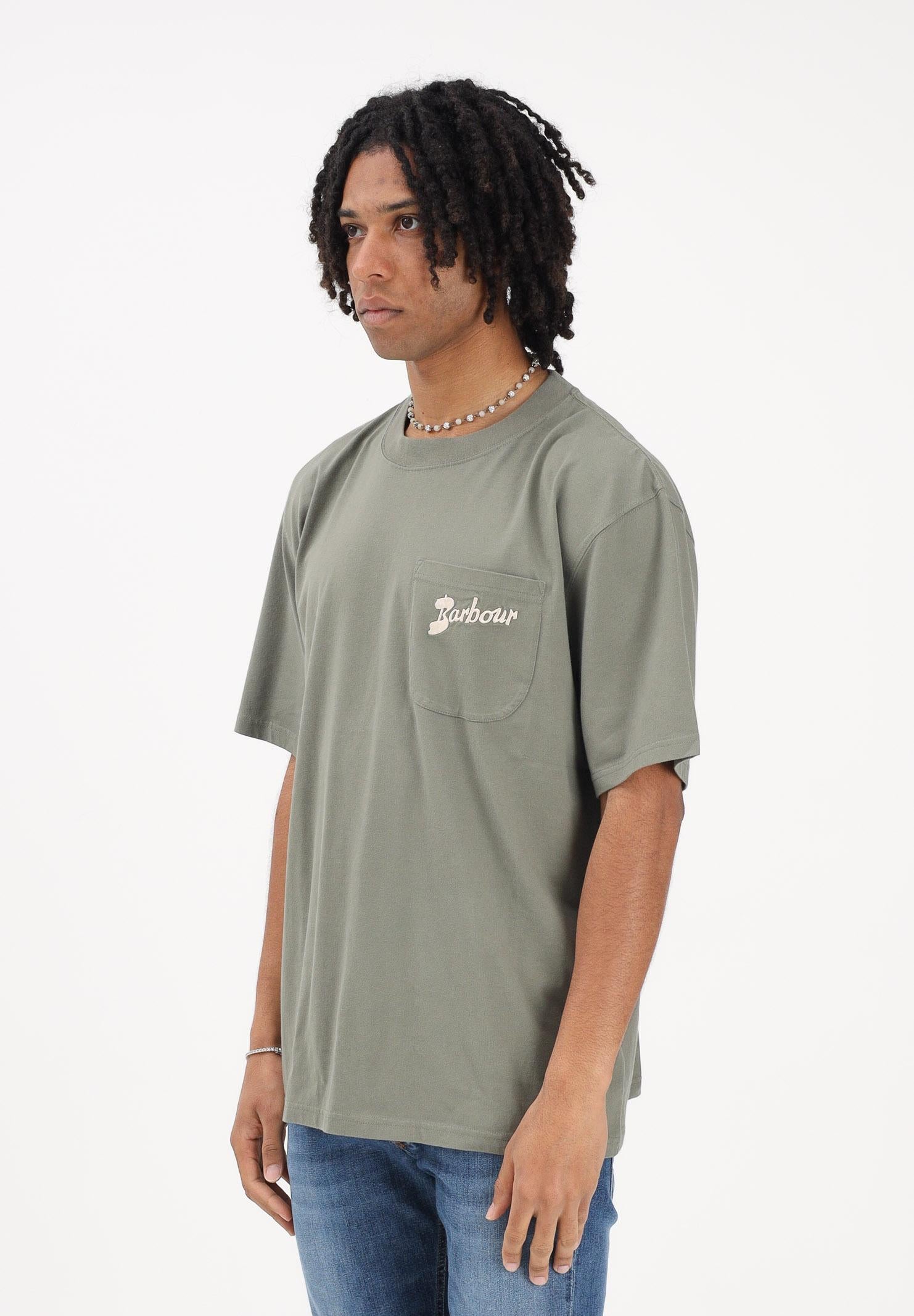 BARBOUR T-shirt a manica corta Links verde militare da uomo 261-MTS1556 GN68 BARBOUR