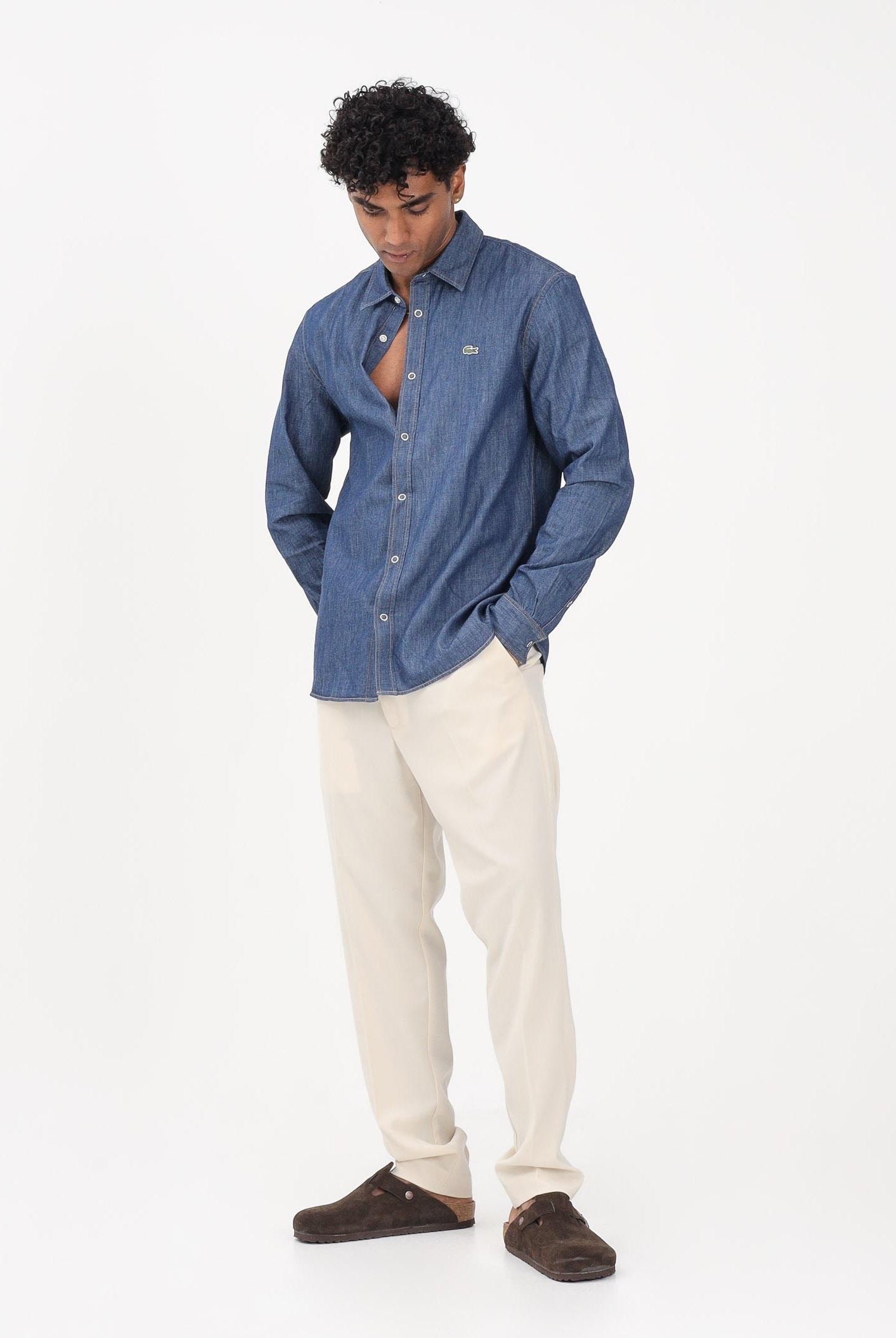 LACOSTE Camicia in denim medio da uomo CH9084 MK9 LACOSTE