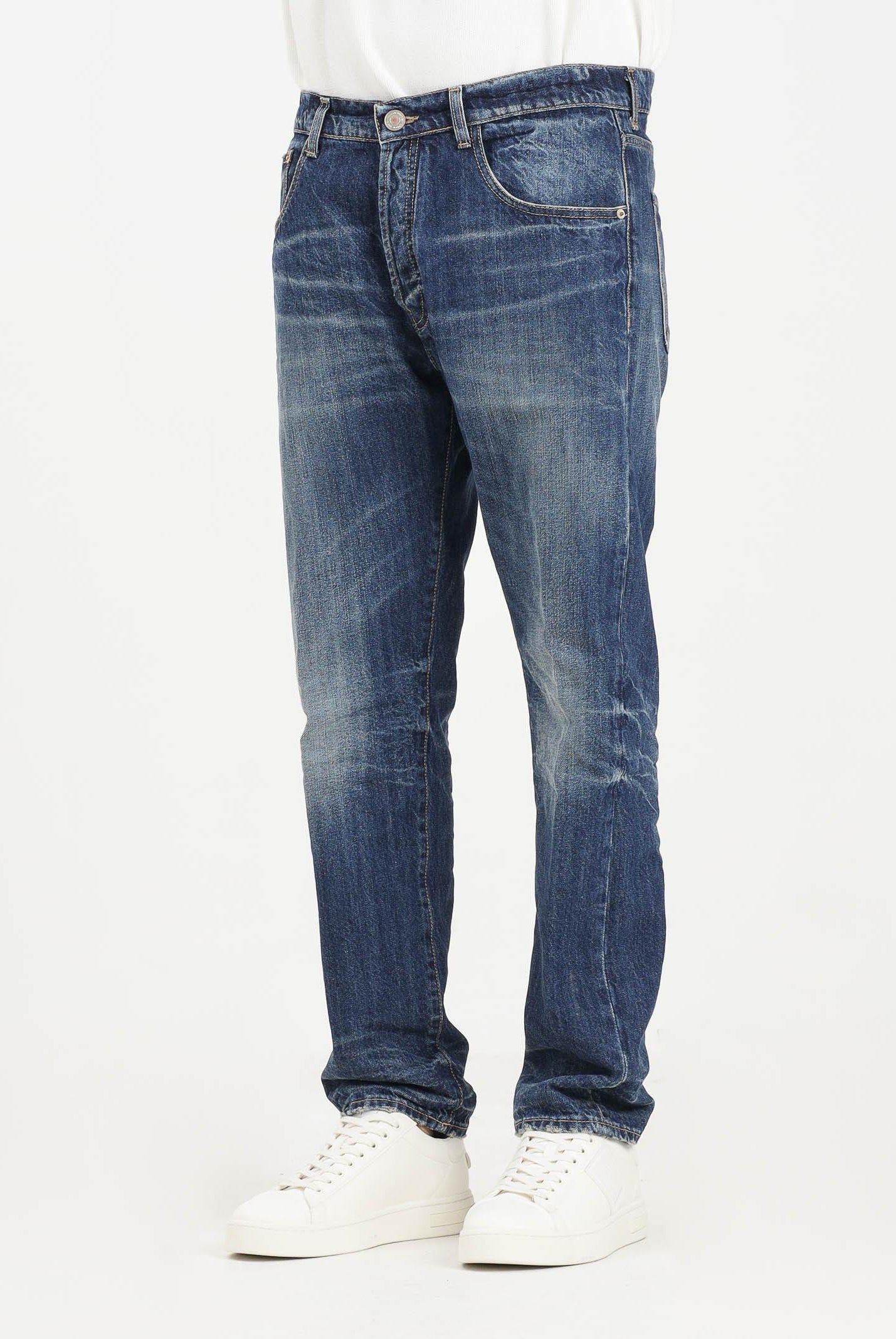 YES LONDON Jeans in denim blu con lavaggio medio-scuro da uomo XJ3216BOSTON CA YES LONDON