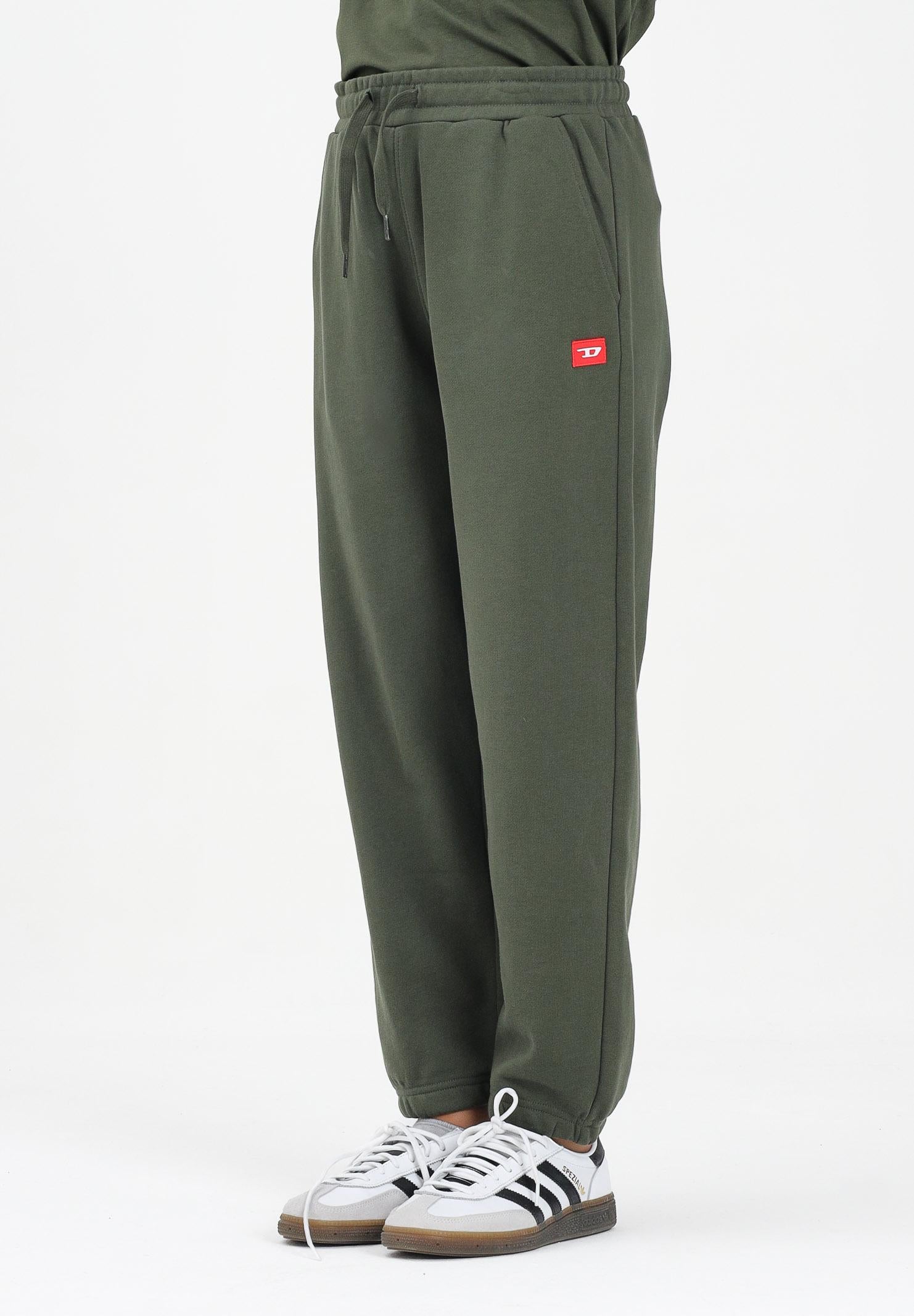 DIESEL Pantalone sportivo verde militare per donna, ragazzi e bambini con logo J024610GEAD K513 DIESEL