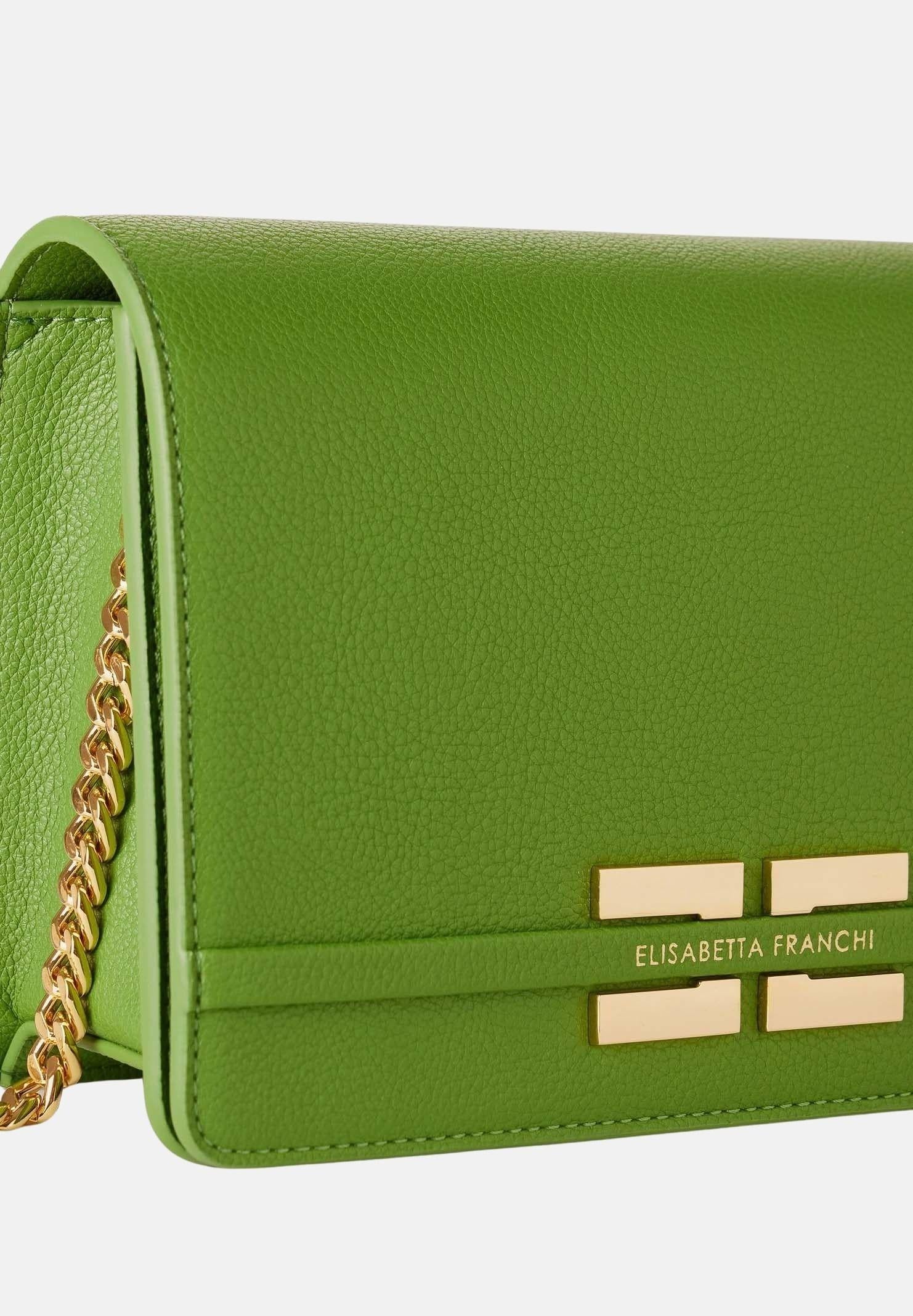 ELISABETTA FRANCHI Pochette verde da donna con logo BS39A61E2 EV3 ELISABETTA FRANCHI