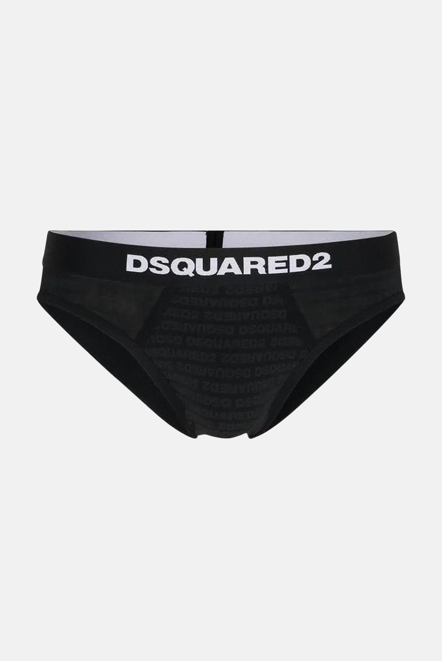 DSQUARED2 Slip nero da uomo con logo all-over D9H136200S 010 DSQUARED2