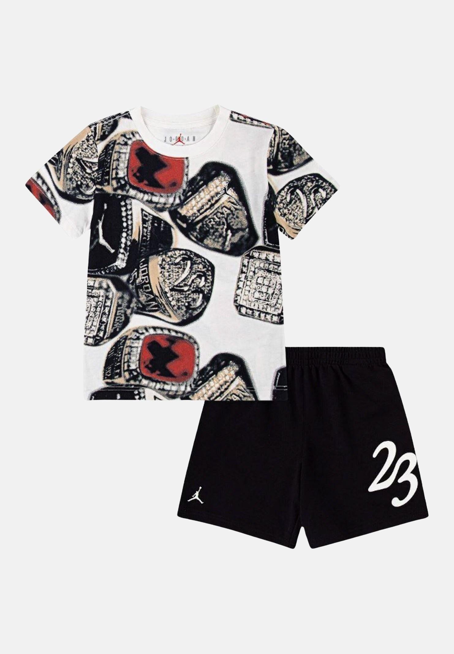 JORDAN Completino MVP Ring bianco e nero per bambino e bambina 85D659 023 JORDAN