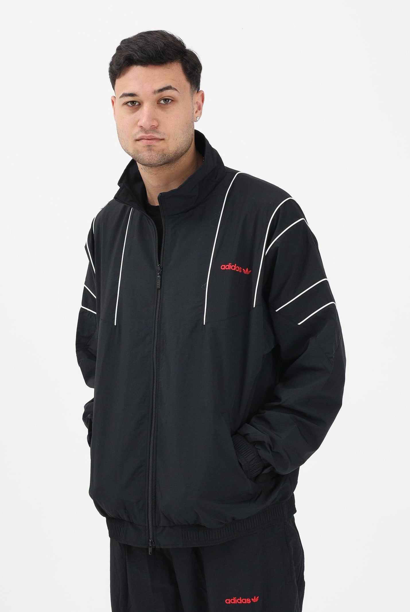 ADIDAS ORIGINALS Giacca a vento CUTLINE nera da uomo KE0096 . ADIDAS ORIGINALS