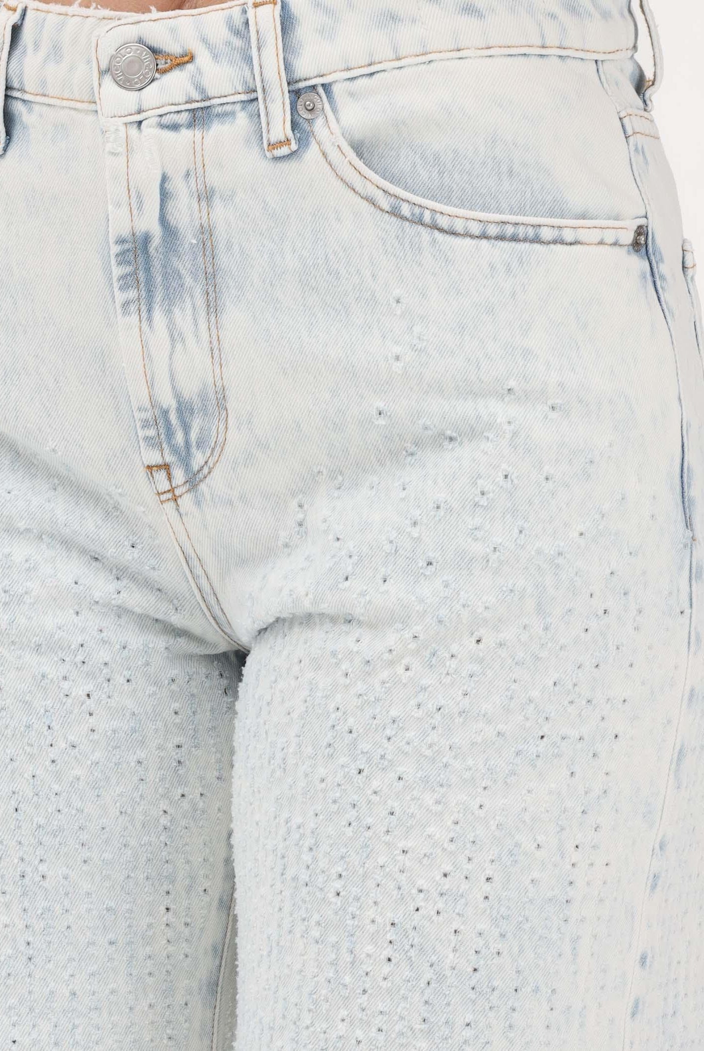 VICOLO Jeans Alex in denim chiaro da donna con lavorazione micro-traforata DAB5098 DECH VICOLO