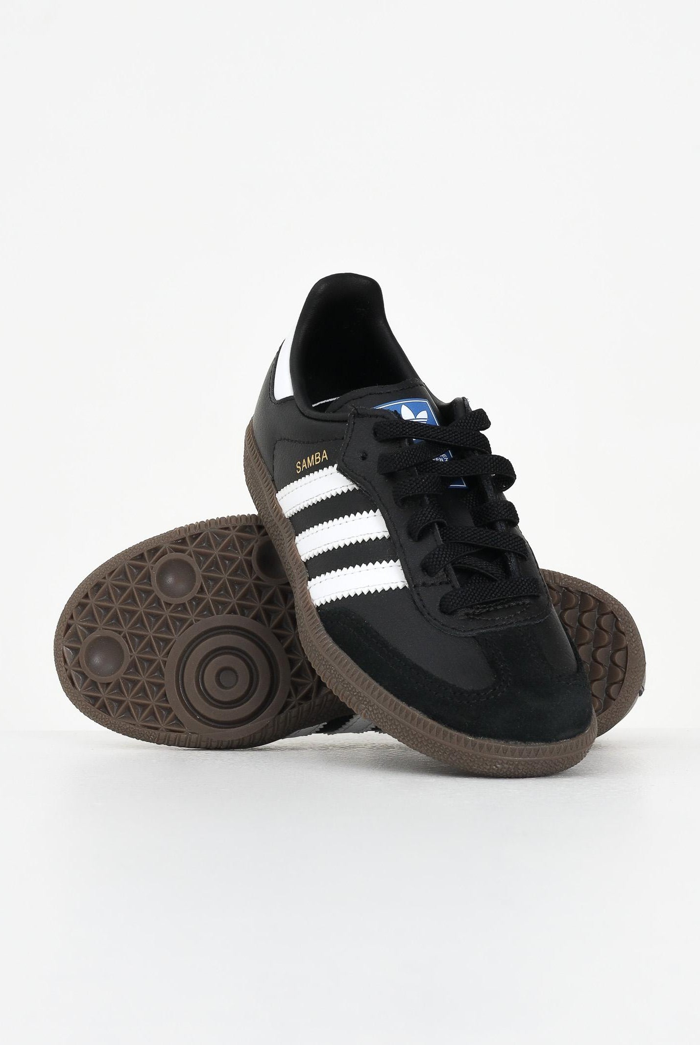 ADIDAS ORIGINALS Sneakers Samba OG Comfort Closure Elastic Lace nere per bambino e bambina JQ6390 . ADIDAS ORIGINALS