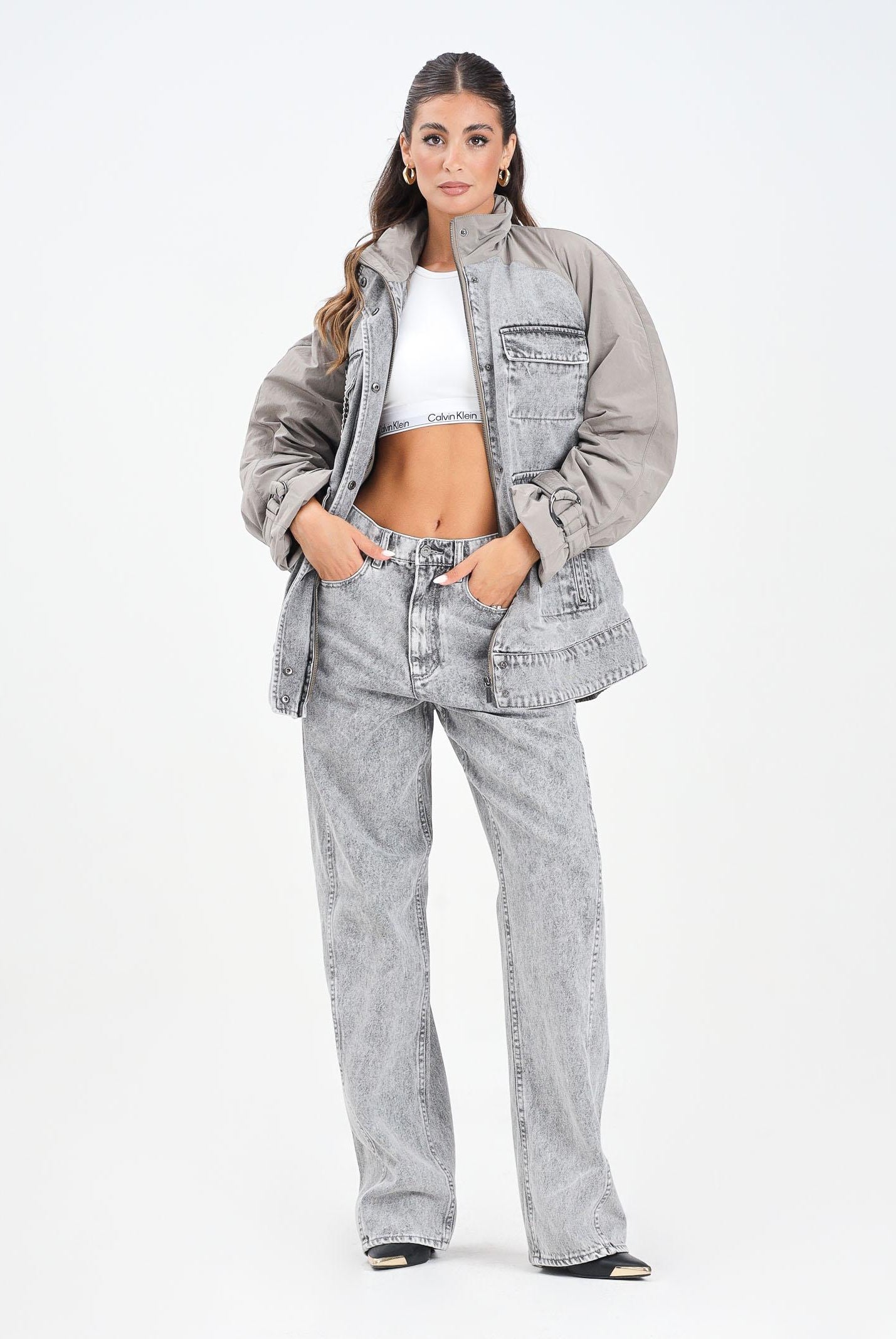 ARMANI EXCHANGE Jeans in denim grigio da donna XW001404AF16180 M8088 ARMANI EXCHANGE