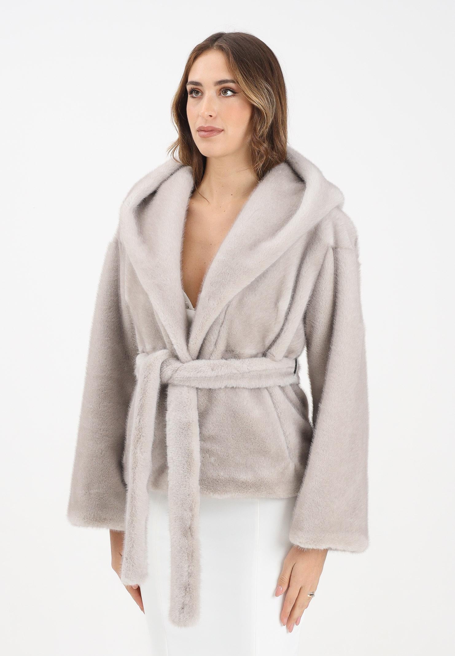 YES LONDON Ecopelliccia grigia da donna ECO030 GR YES LONDON