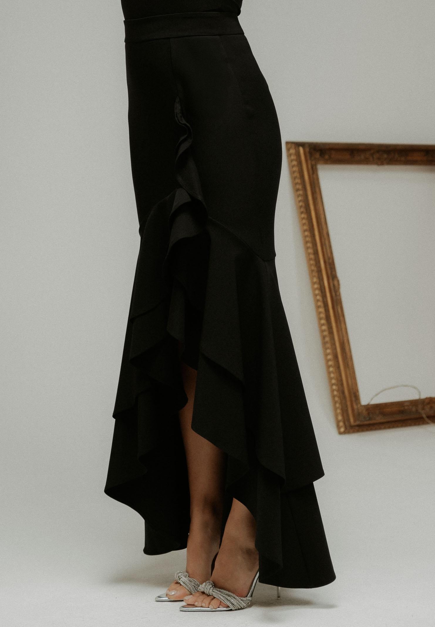 SANTAS Gonna lunga ÉLAN nera da donna PV2606 NE SANTAS