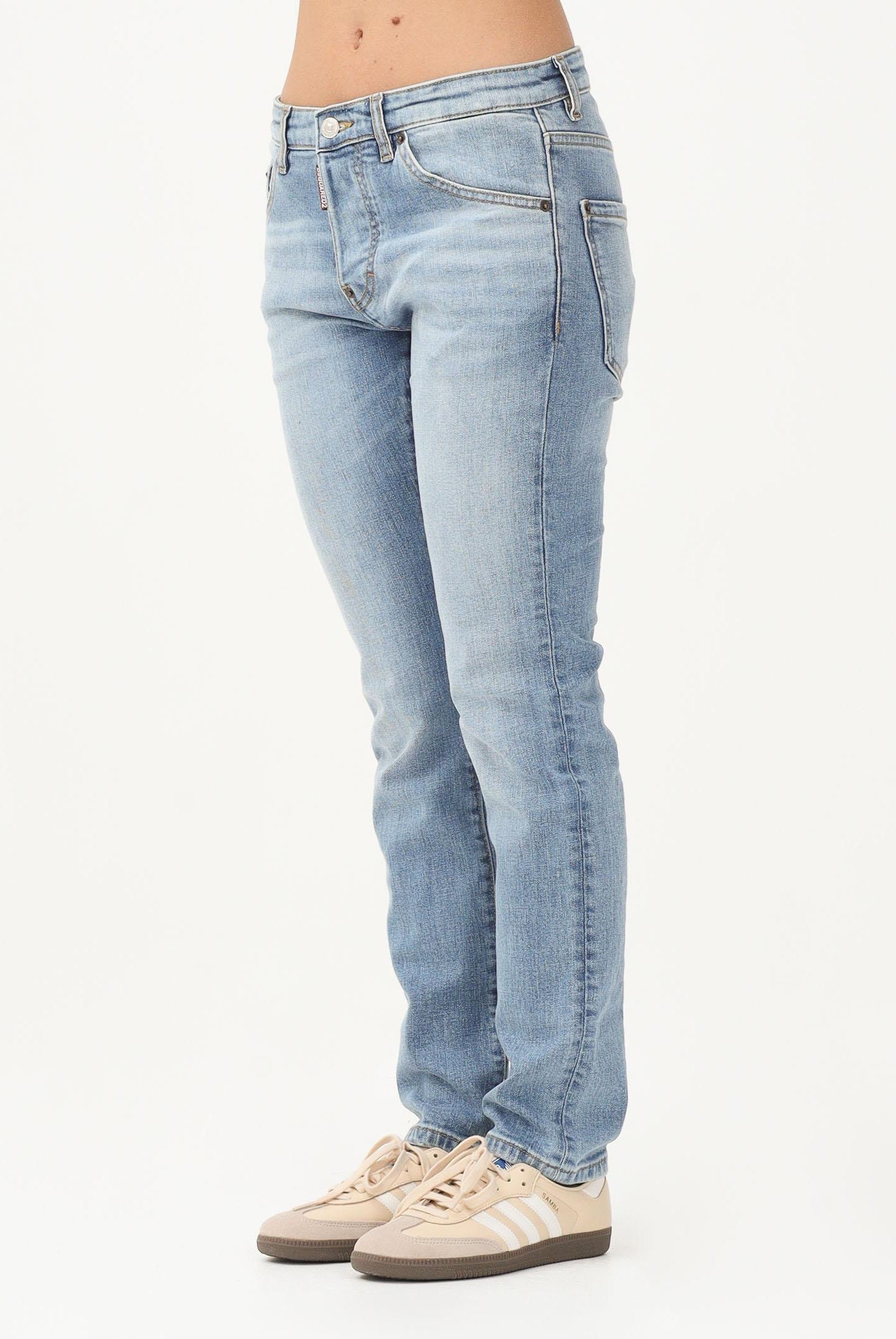 DSQUARED2 Jeans slim con lavaggio azzurro chiaro per donna, ragazzi e bambini DQ3281D0AF3 DQ01 DSQUARED2