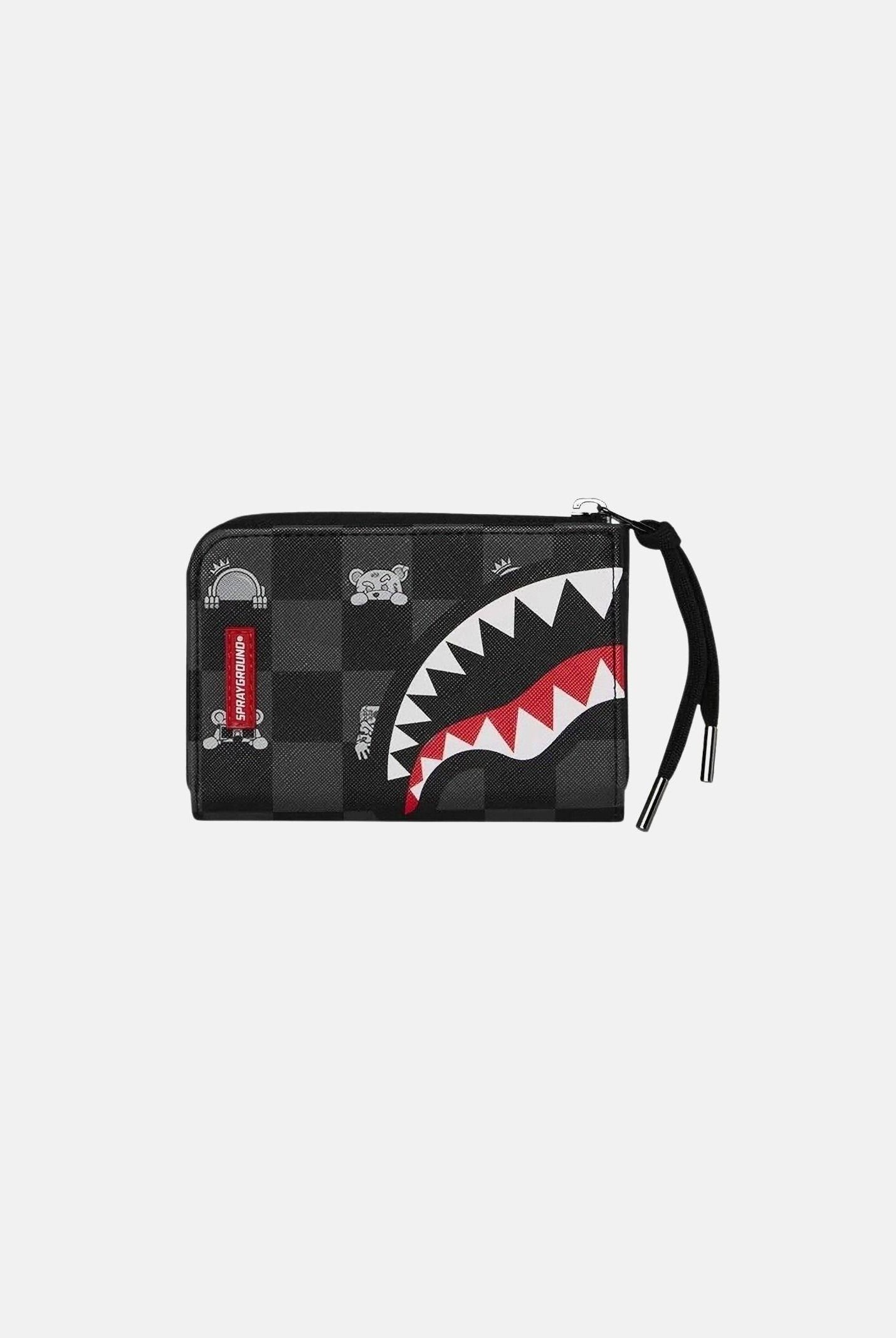 SPRAYGROUND Portafogli GRAY PEEKING CHARACTER CHECK nero per uomo e donna 910W8917NSZ . SPRAYGROUND