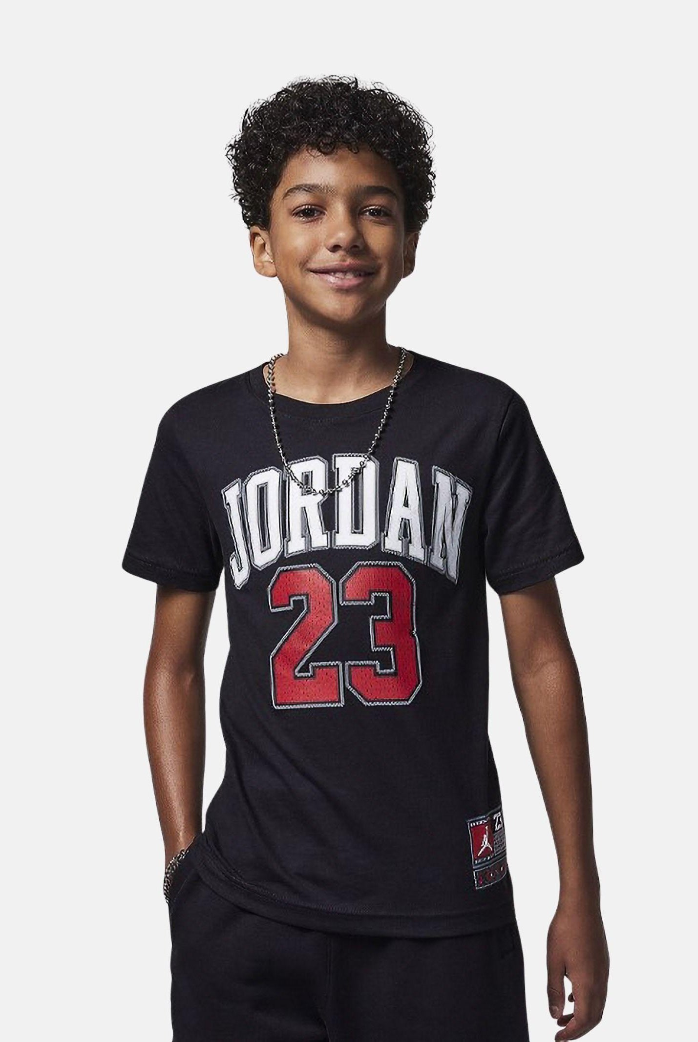 JORDAN T-shirt a manica corta PRACTICE FLIGHT nera da bambino 95A088 KR5 JORDAN