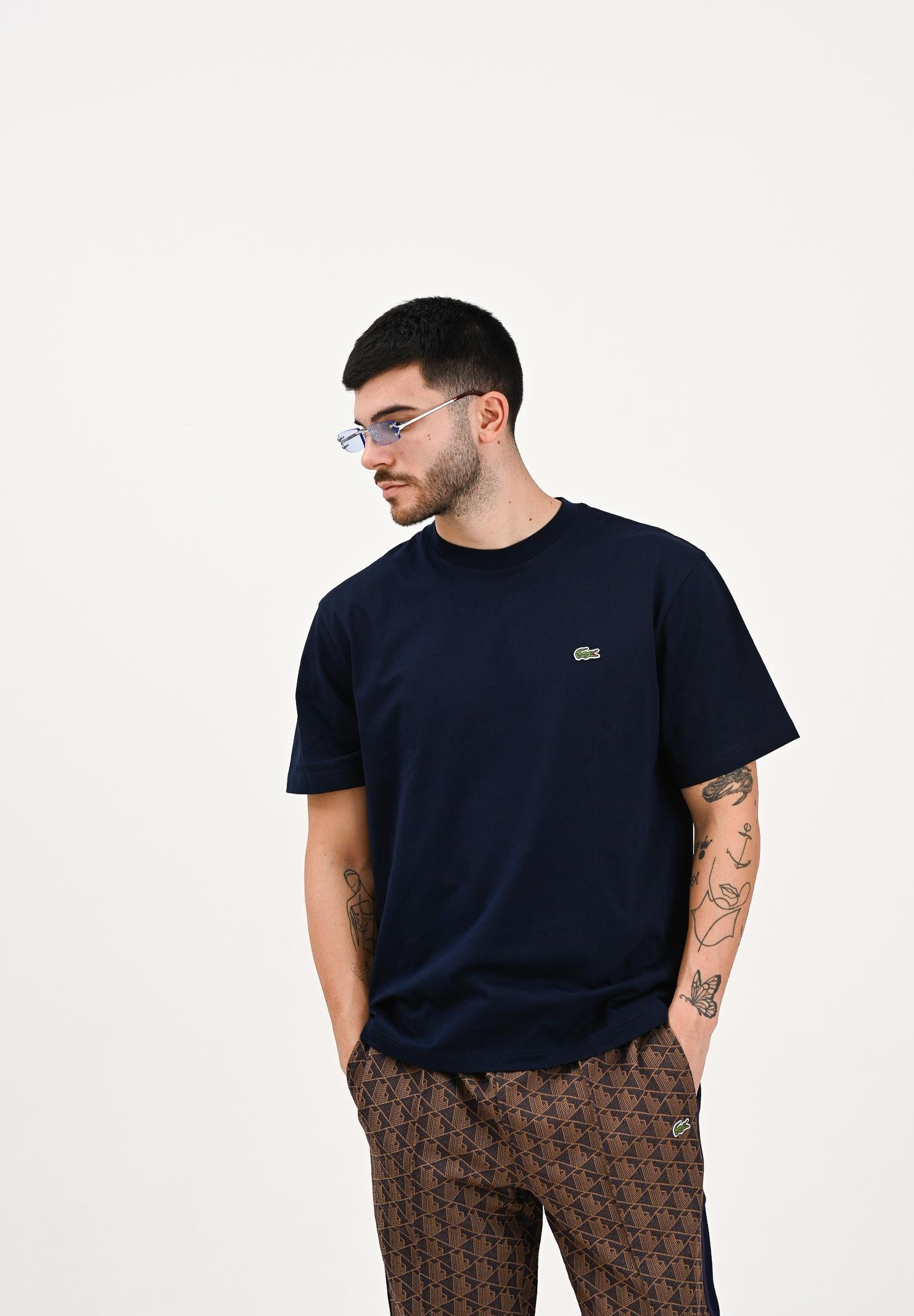 LACOSTE T-shirt a manica corta blu per uomo e donna TH7318 166 LACOSTE