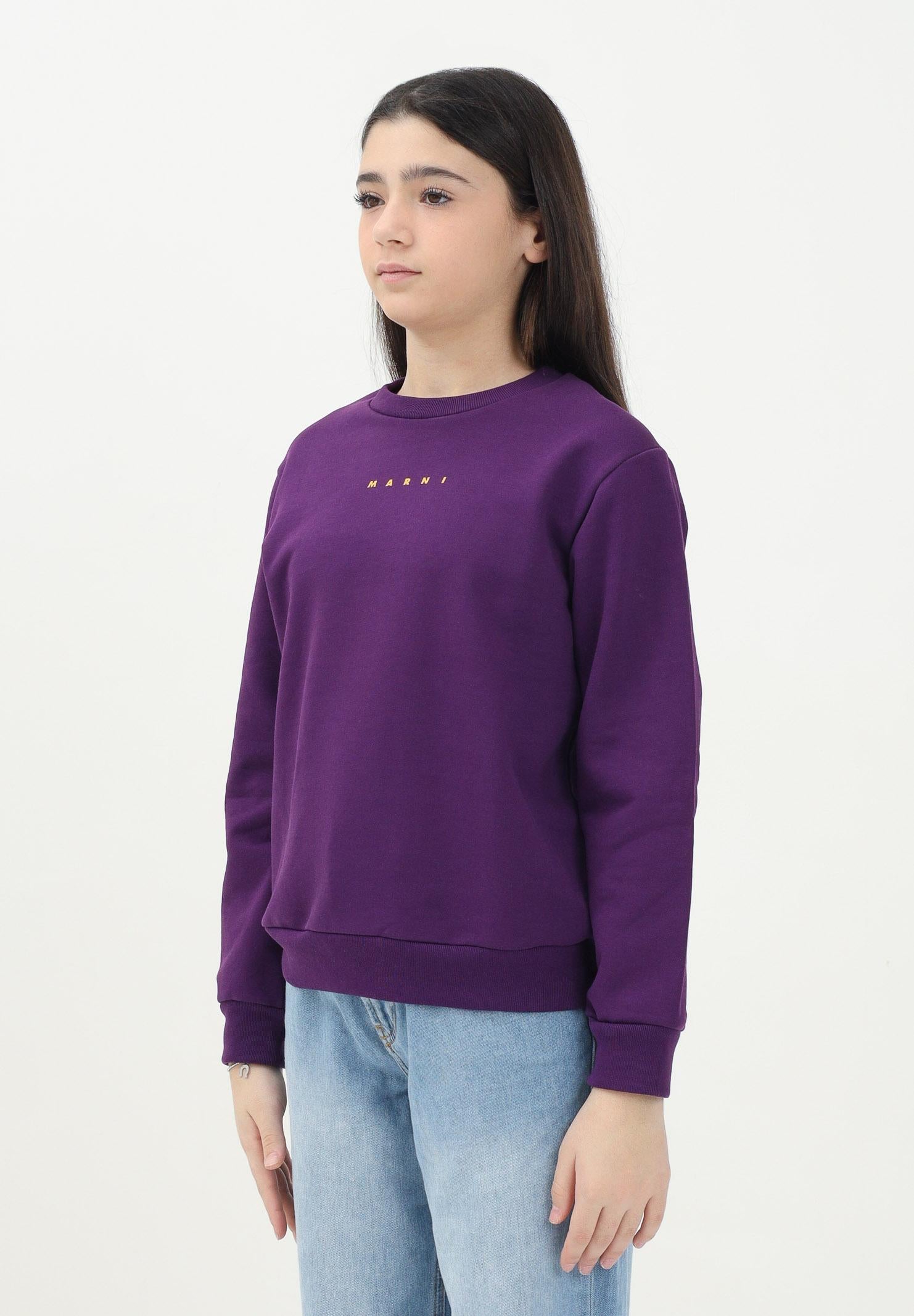 MARNI Felpa girocollo viola per donna, ragazzi e bambini con logo "MARNI" M01408M00V0 0M609 MARNI