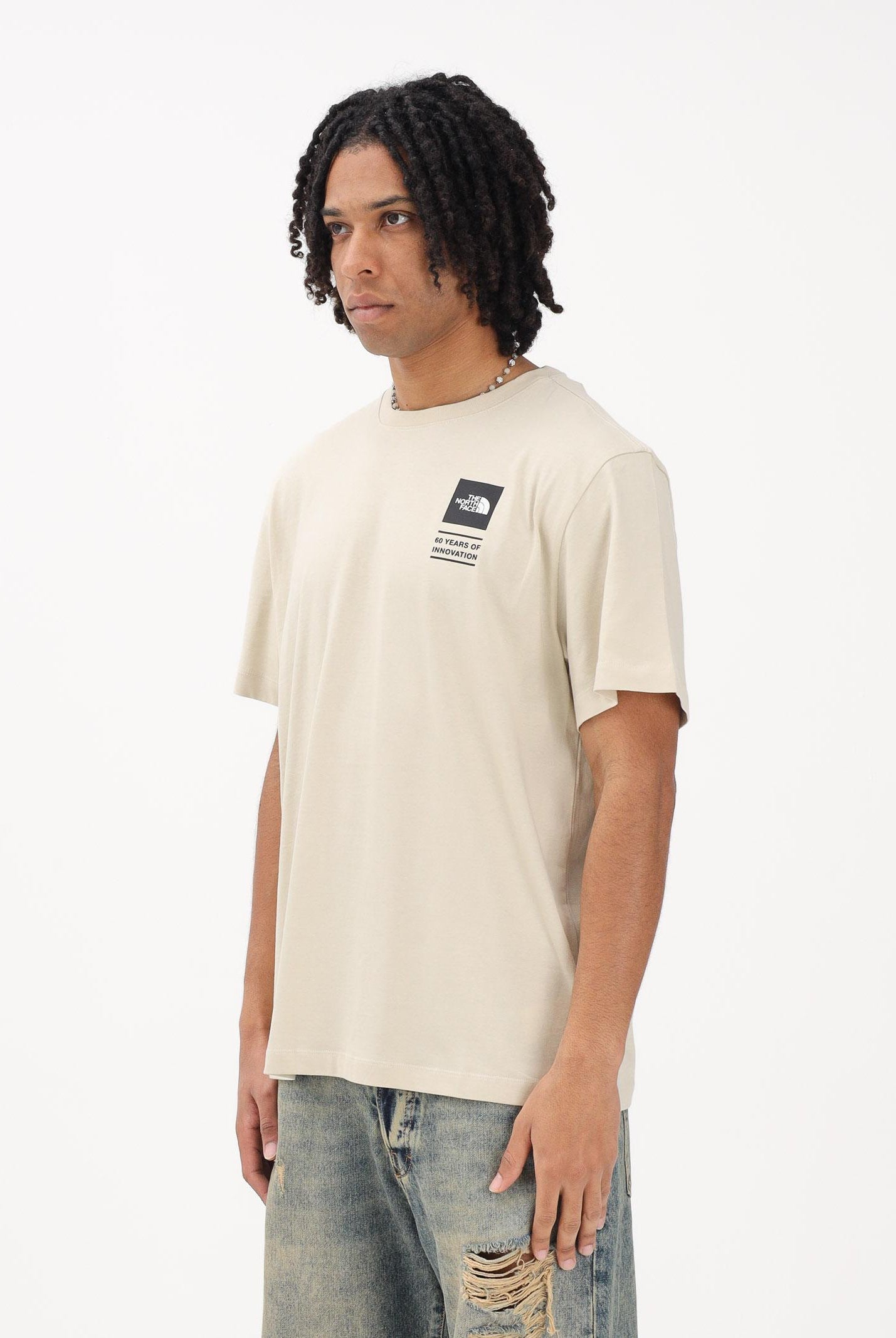 THE NORTH FACE T-shirt a manica corta Icon Celebration Regular beige da uomo NF0A8GASDOM1 . THE NORTH FACE